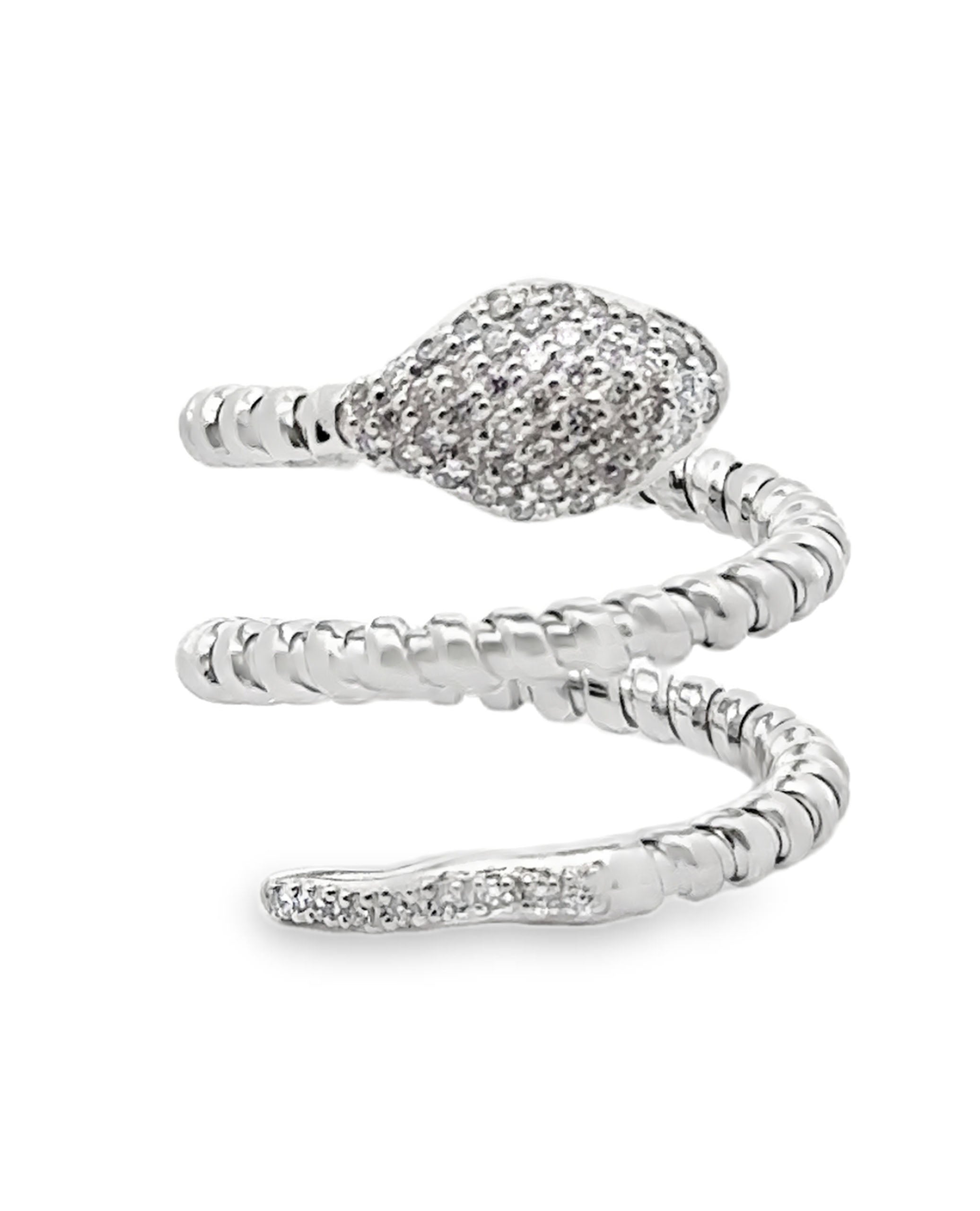 14K White Gold Snake Wrap Ring- Size 5.75