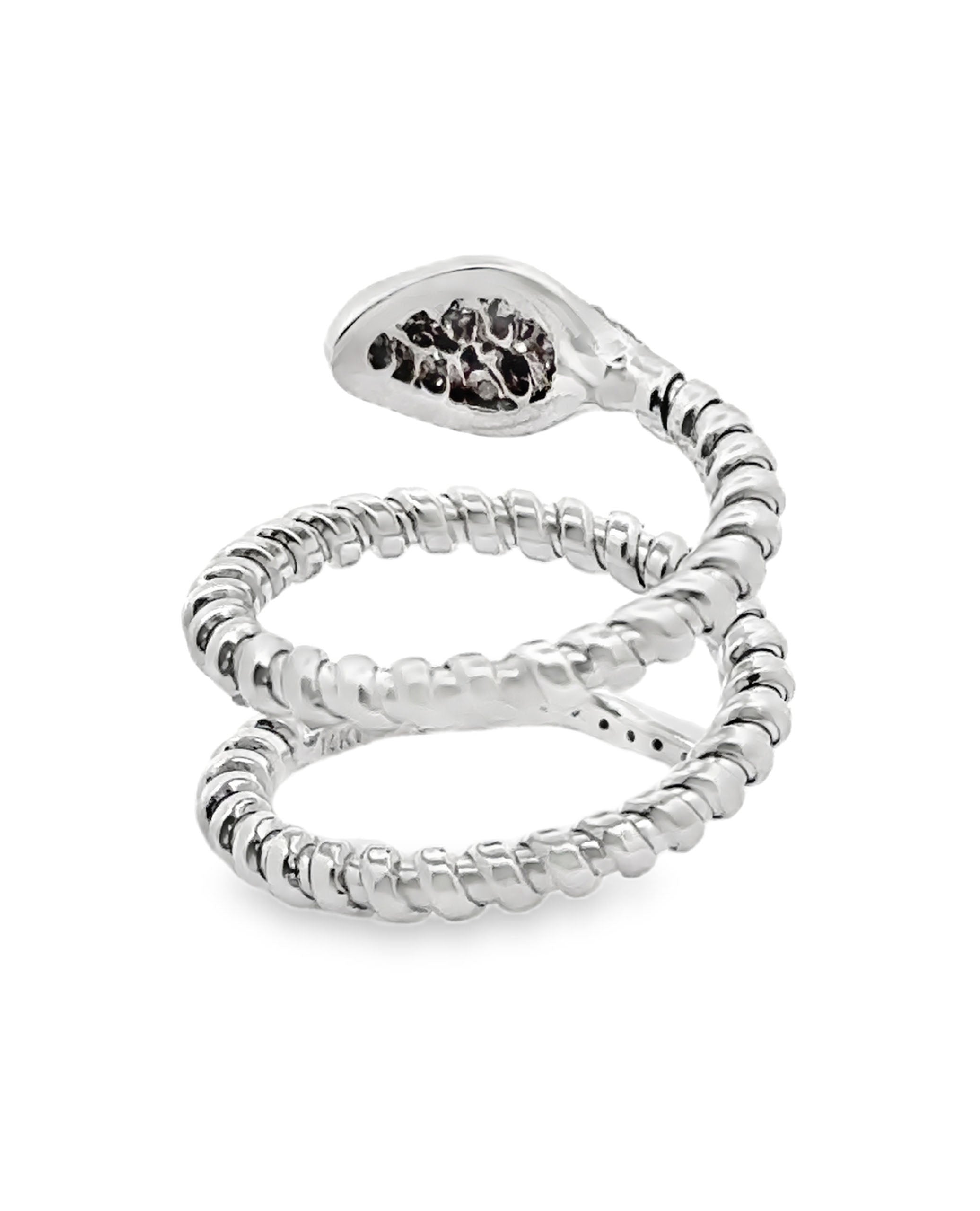 14K White Gold Snake Wrap Ring- Size 5.75