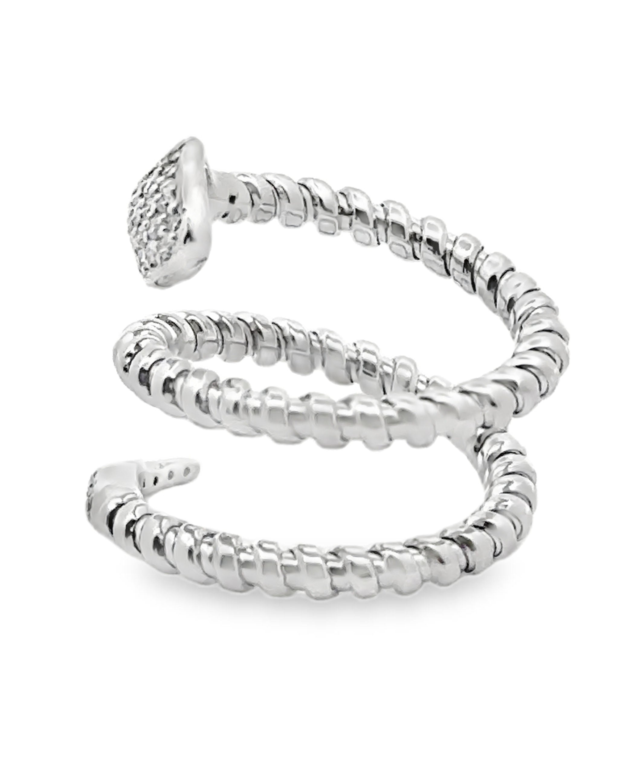 14K White Gold Snake Wrap Ring- Size 5.75