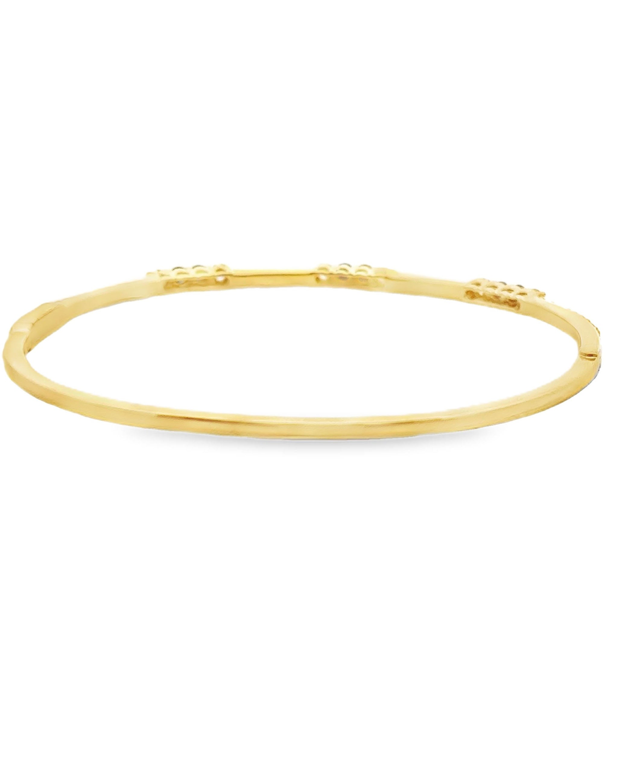 18K Yellow Gold Diamond & Sapphire Bangle