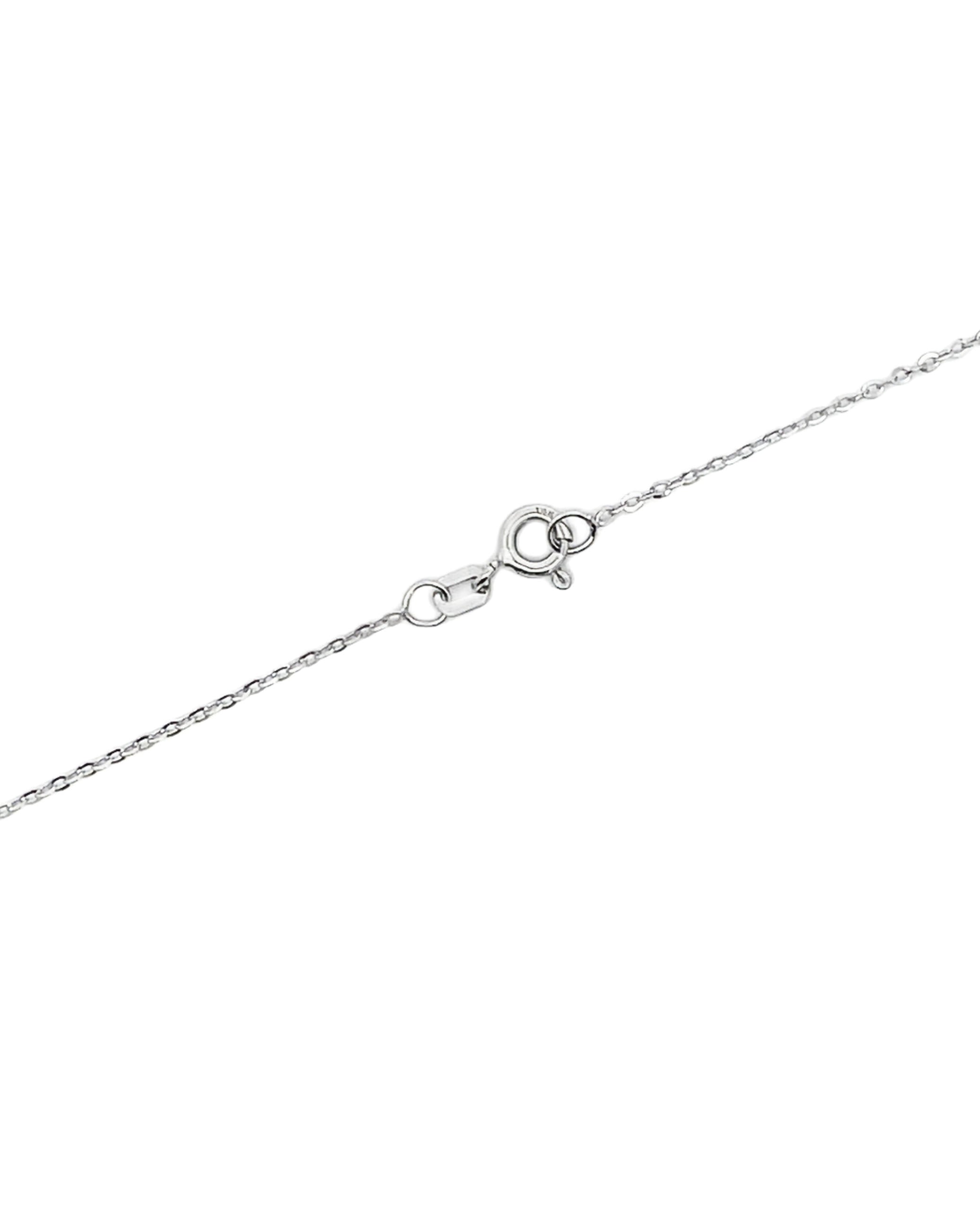 14K White Gold Three Star Diamond Necklace