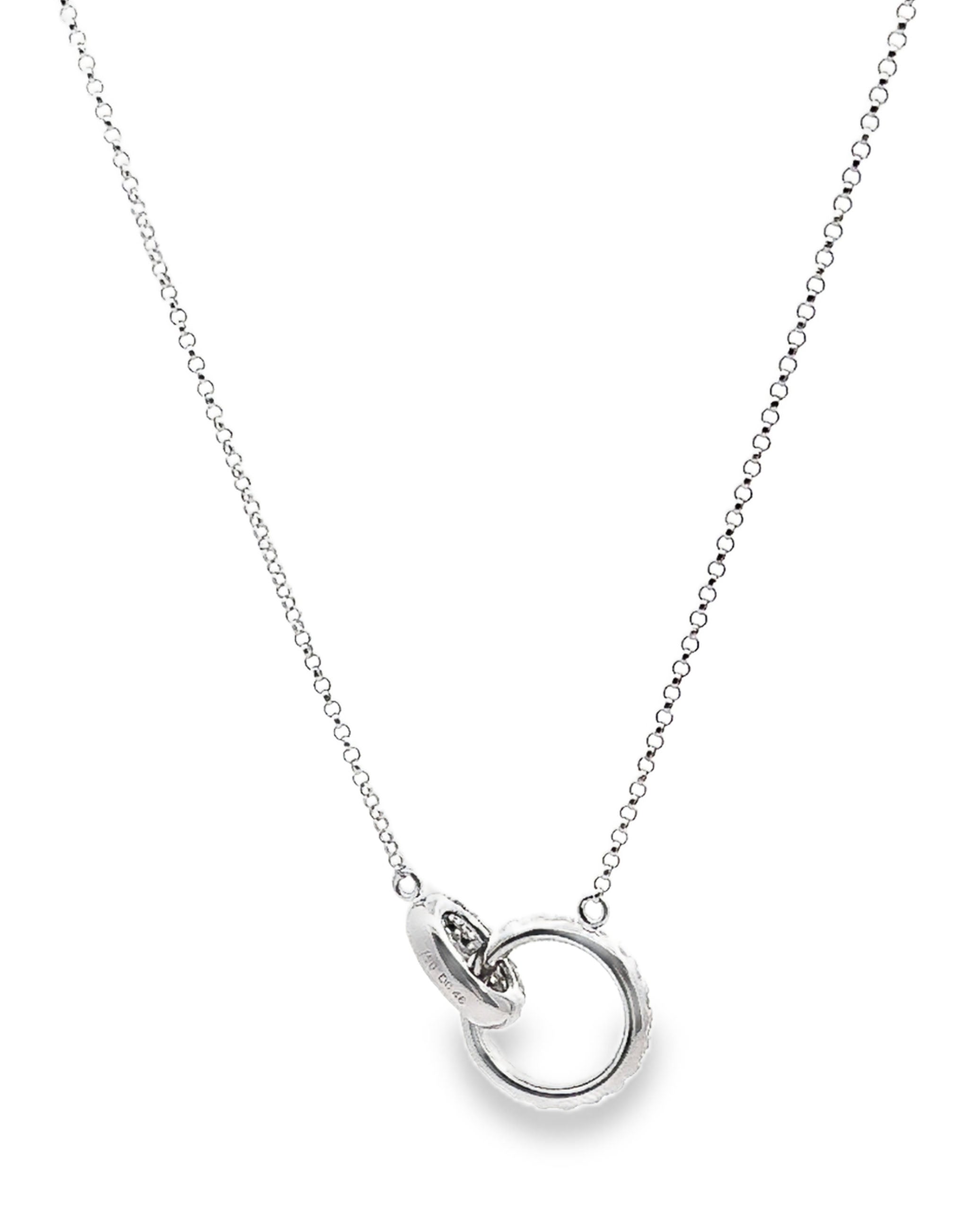 18K White Gold Interlocking Diamond Necklace