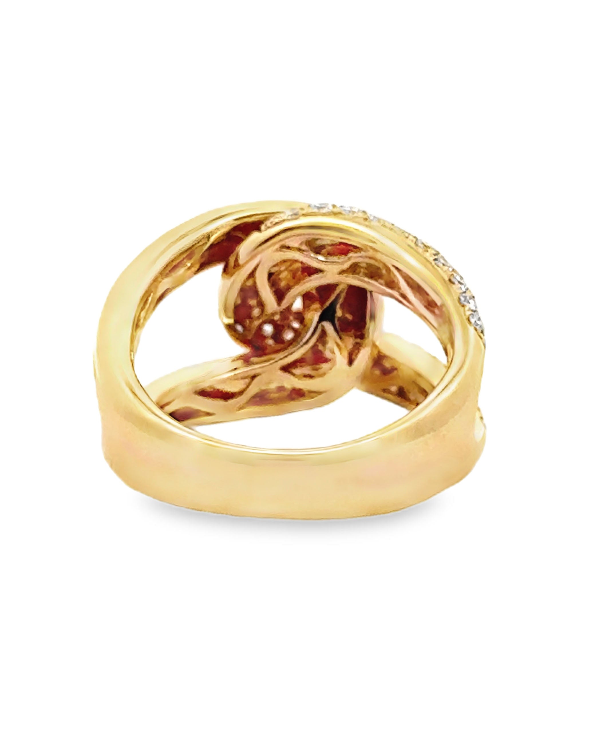 18K Yellow Gold Diamond Fashion Ring- Size 6.5