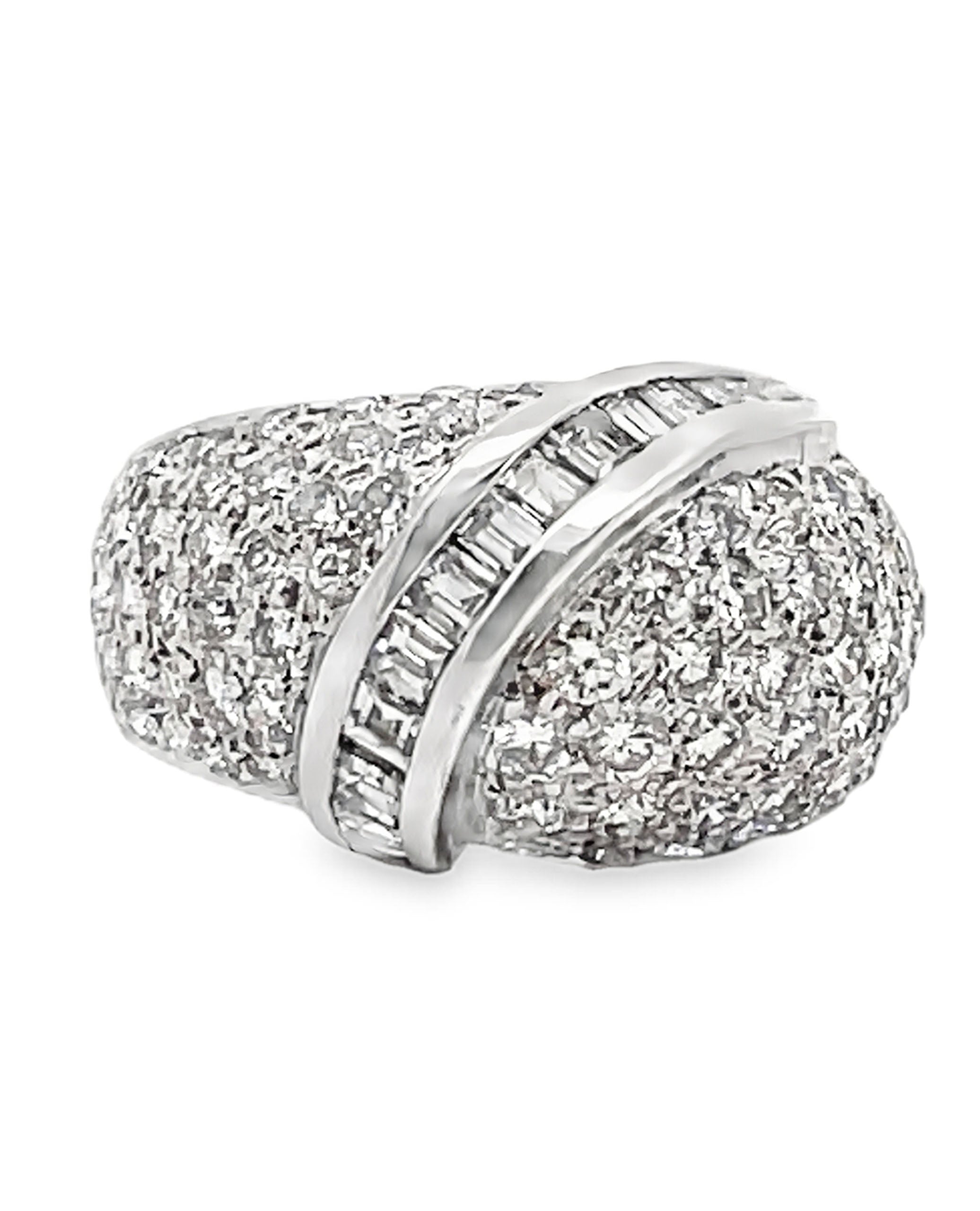 18K Yellow Gold with White Rhodium Plating Ring