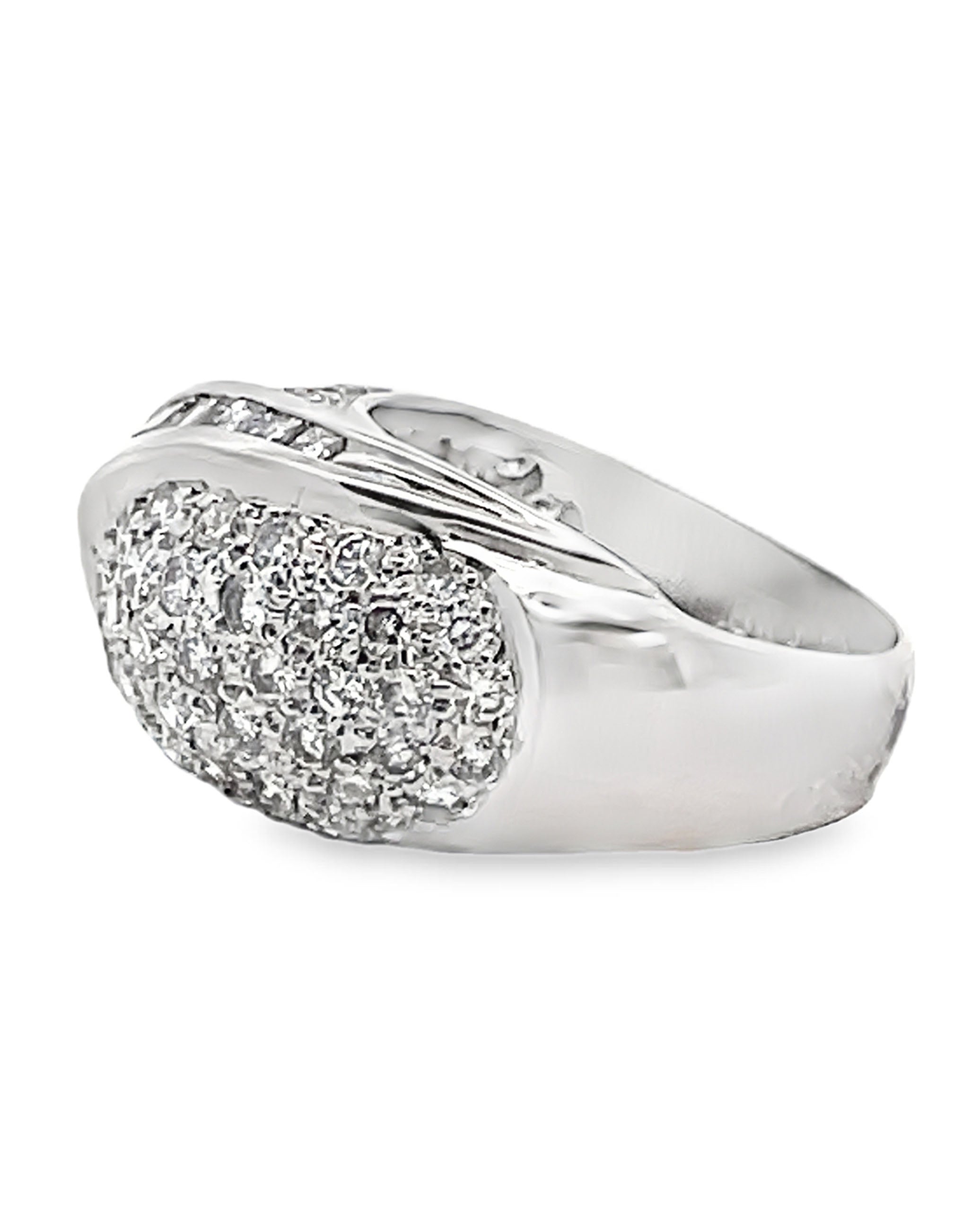 18K Yellow Gold with White Rhodium Plating Ring