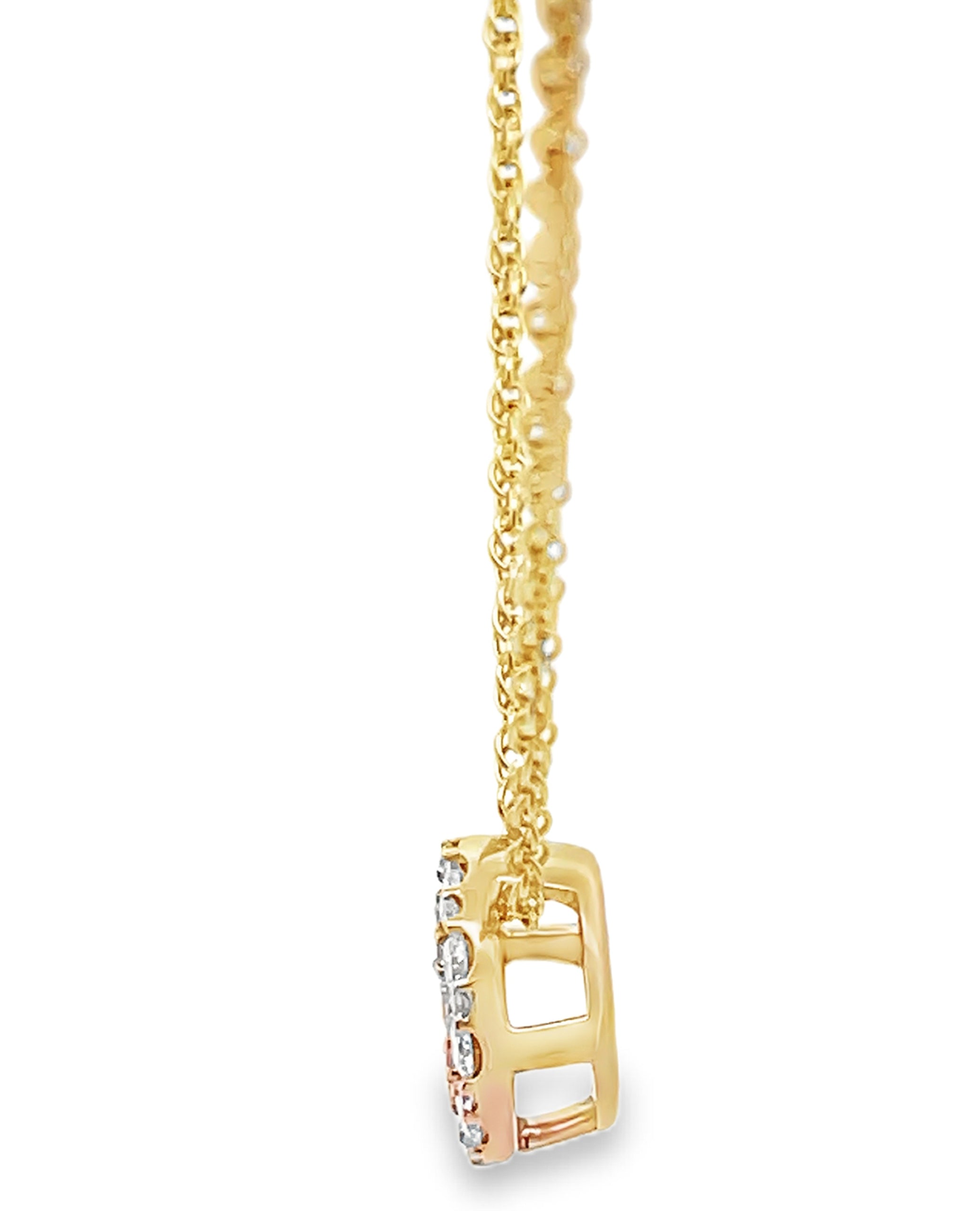 Allison Kaufman 14K Yellow Gold Diamond Circle Pendant Necklace 0.50 Carats