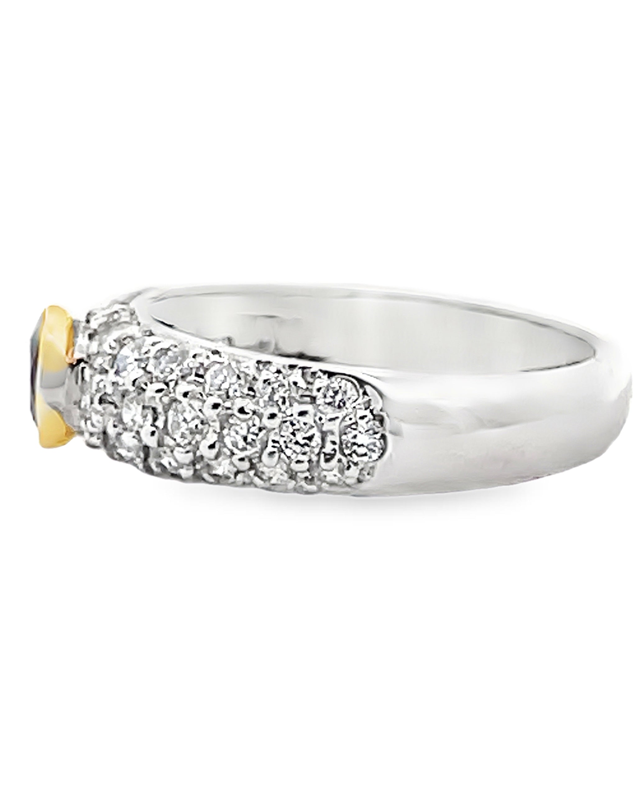 Sapphire Ring with 1.00 Carat of Diamonds Set in White Gold