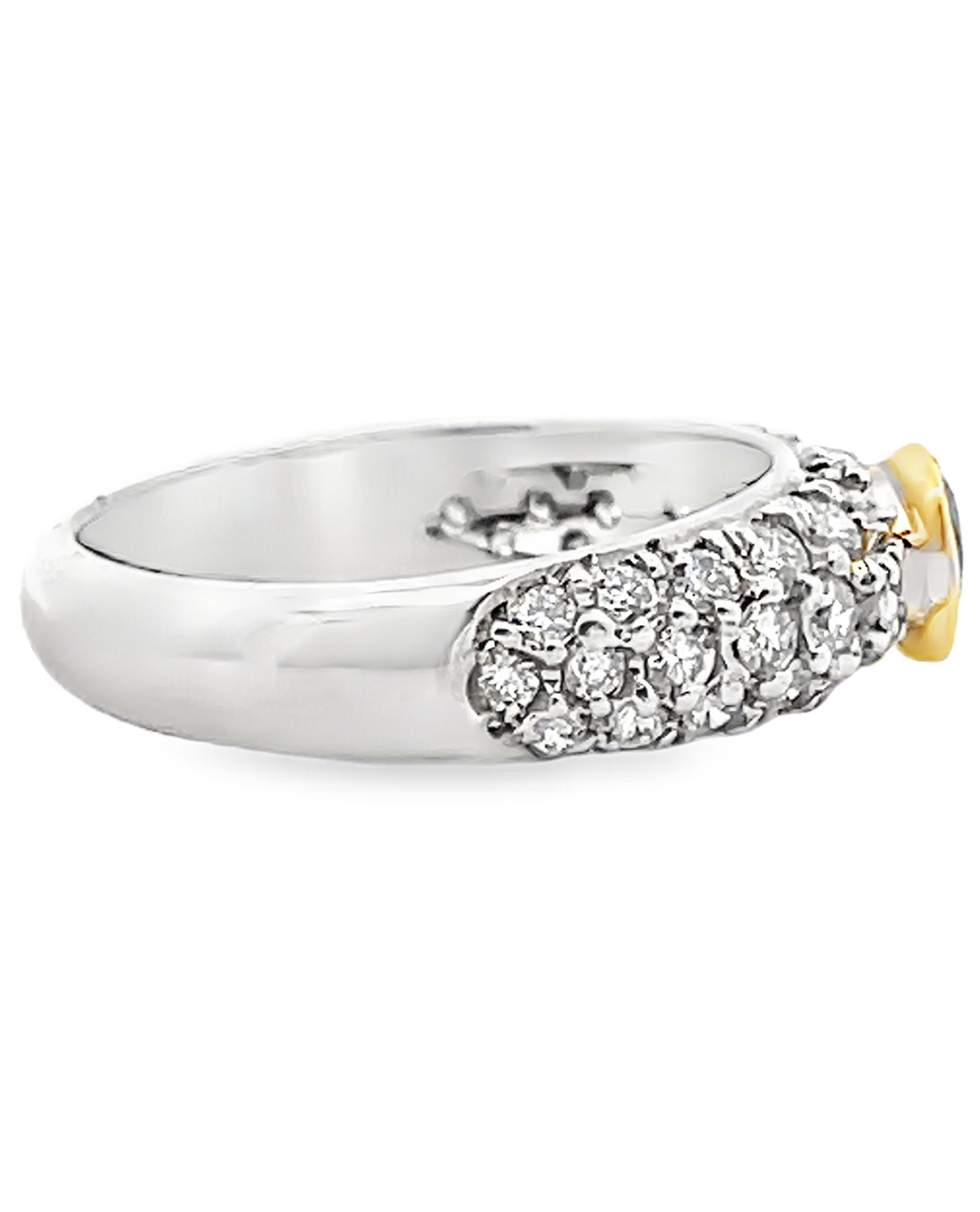 Sapphire Ring with 1.00 Carat of Diamonds Set in White Gold