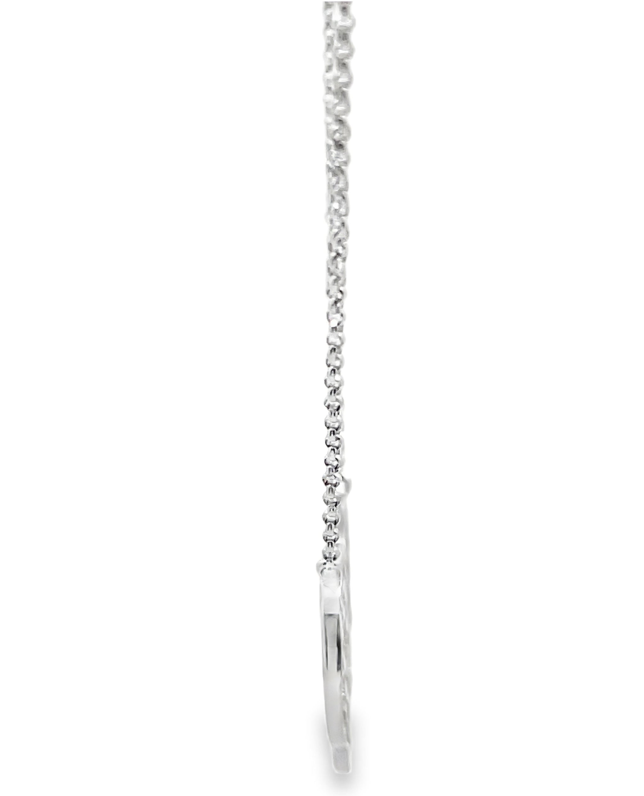 18K White Gold Pave Heart Necklace