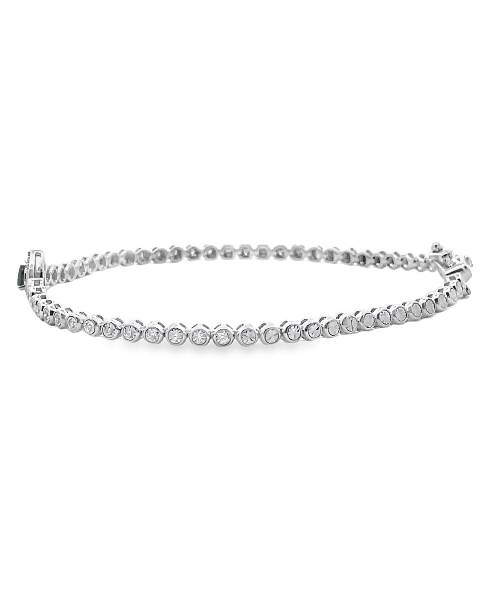 18K White Gold Sapphire and Diamond Tennis Bracelet