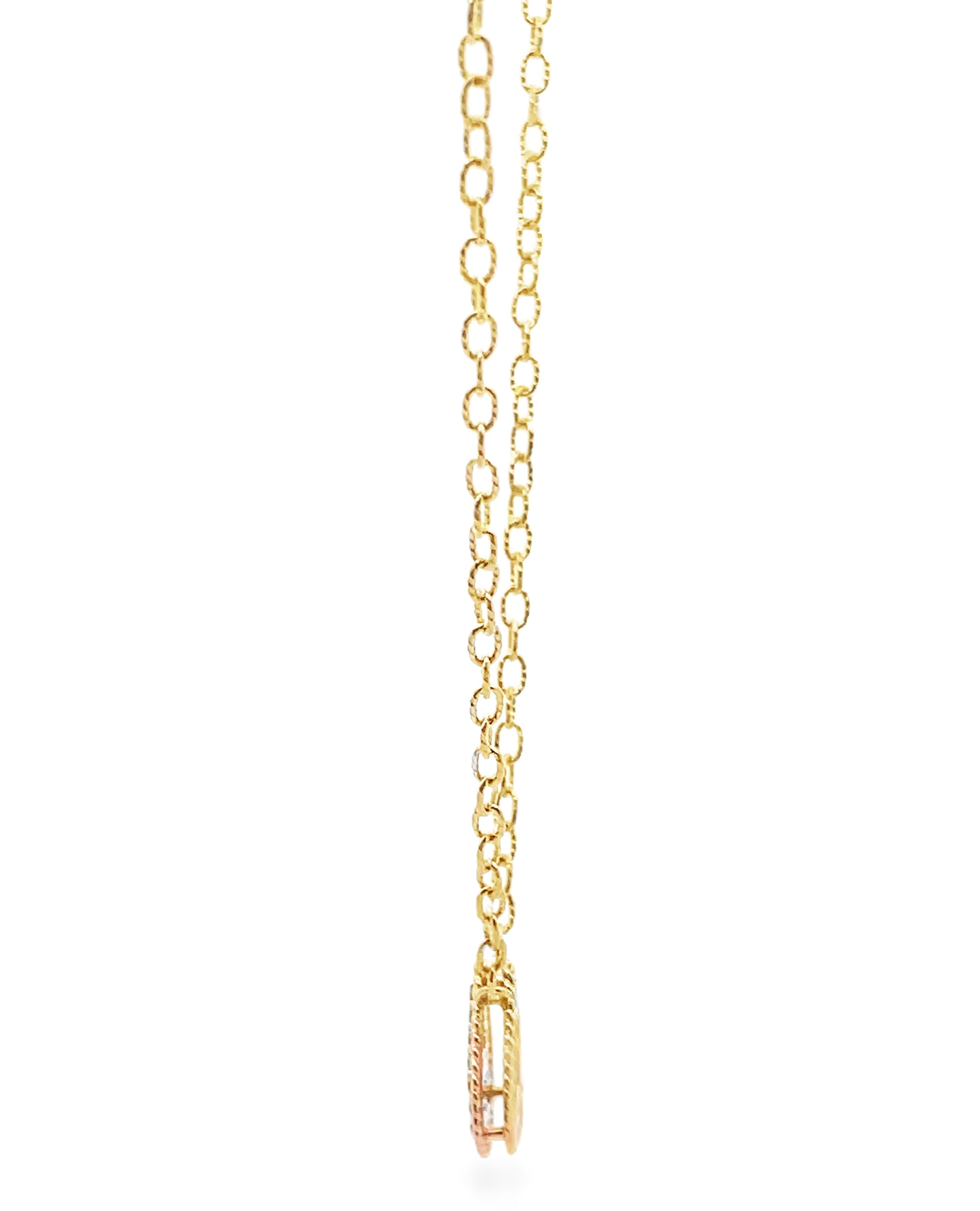 Allison Kaufman 14K Yellow Gold Pear Shaped Diamond Pendant Necklace