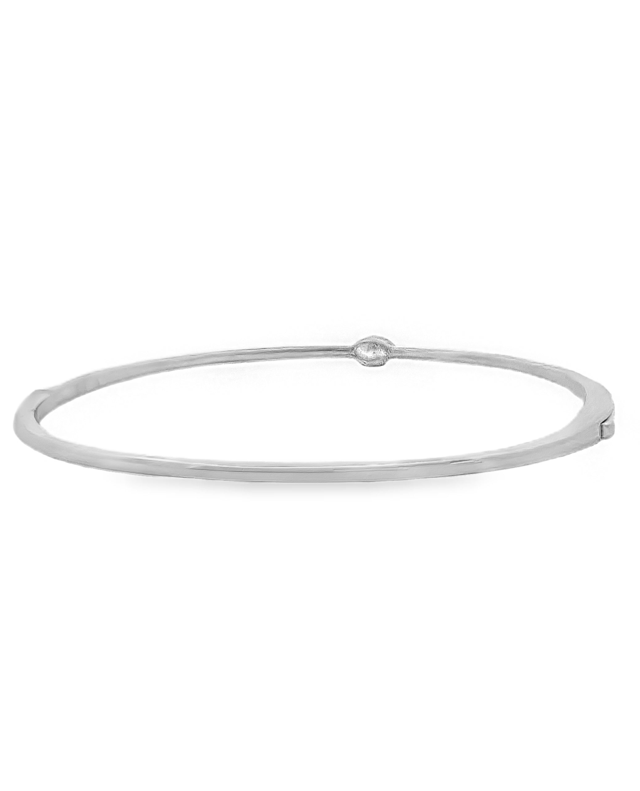 14K White Gold Diamond Bangle Bracelet