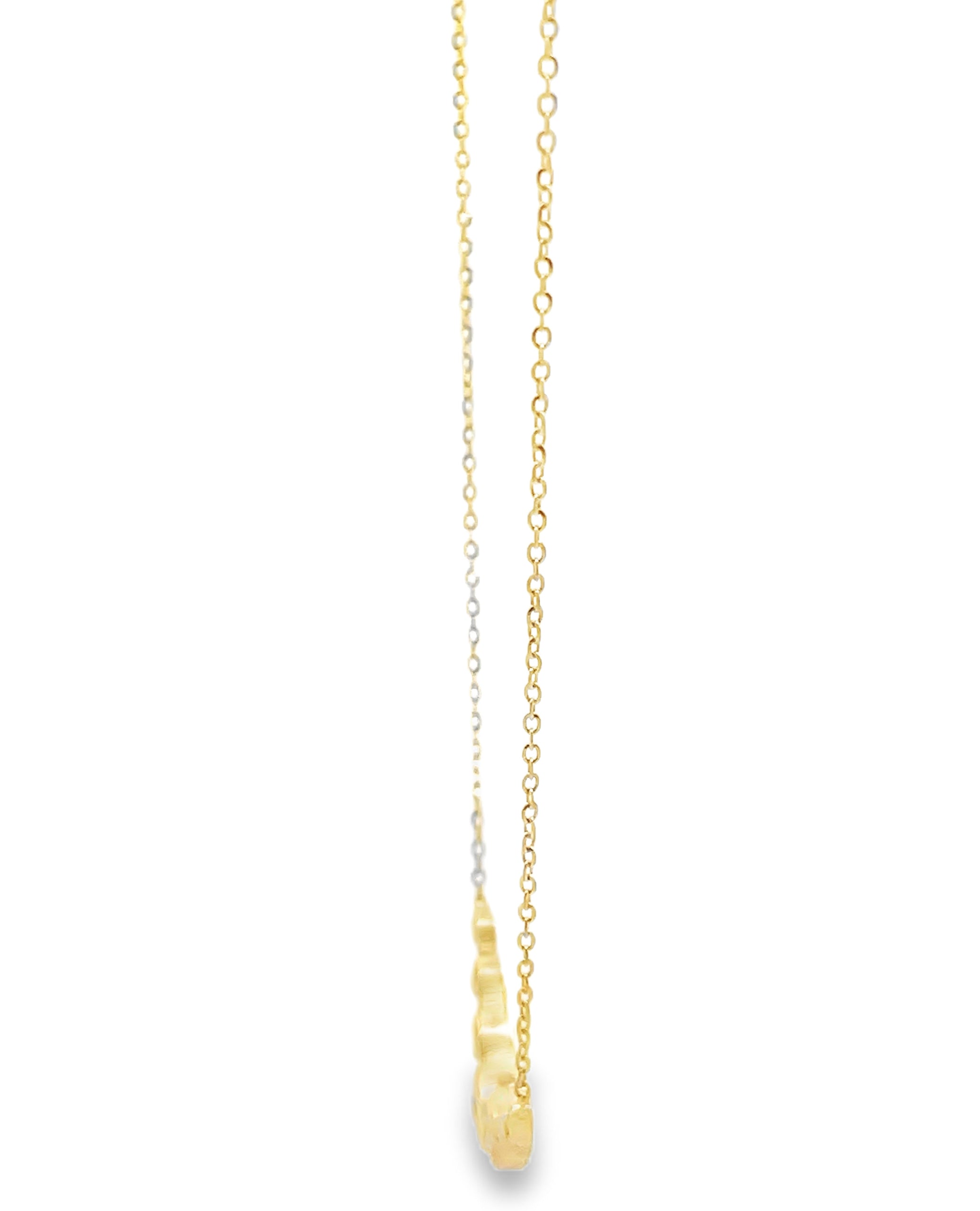 14K Yellow Gold Diamond Bezel Set Necklace