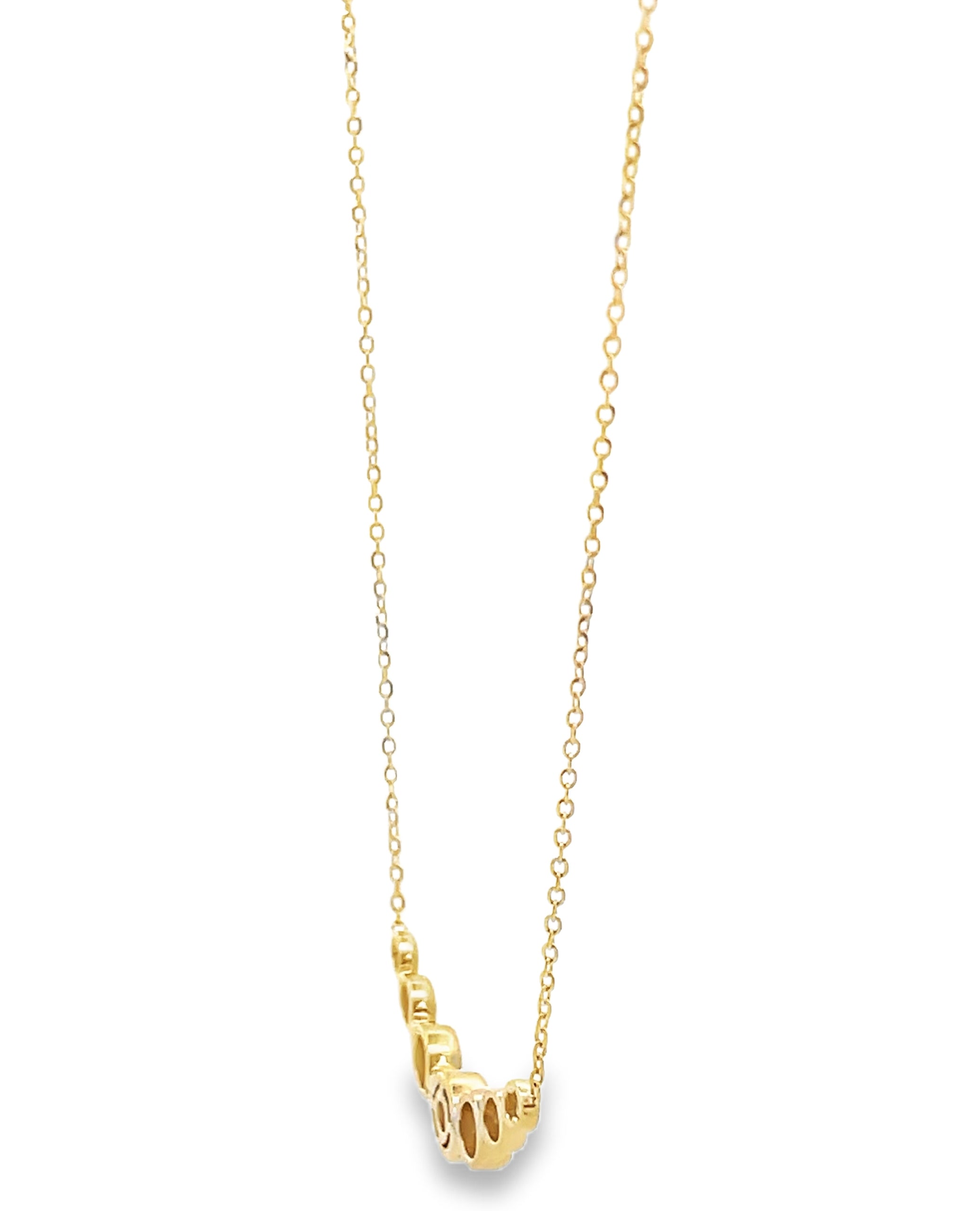 14K Yellow Gold Diamond Bezel Set Necklace