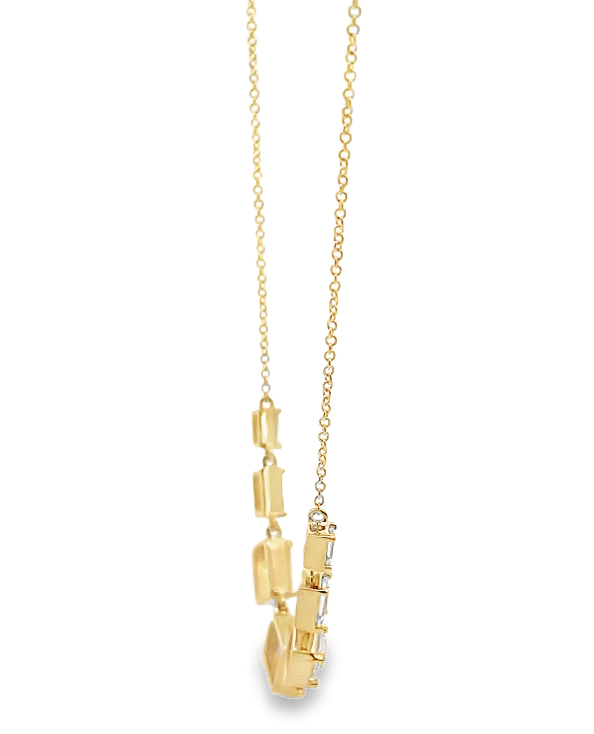 14K Yellow Gold Sapphire & White Topaz Necklace