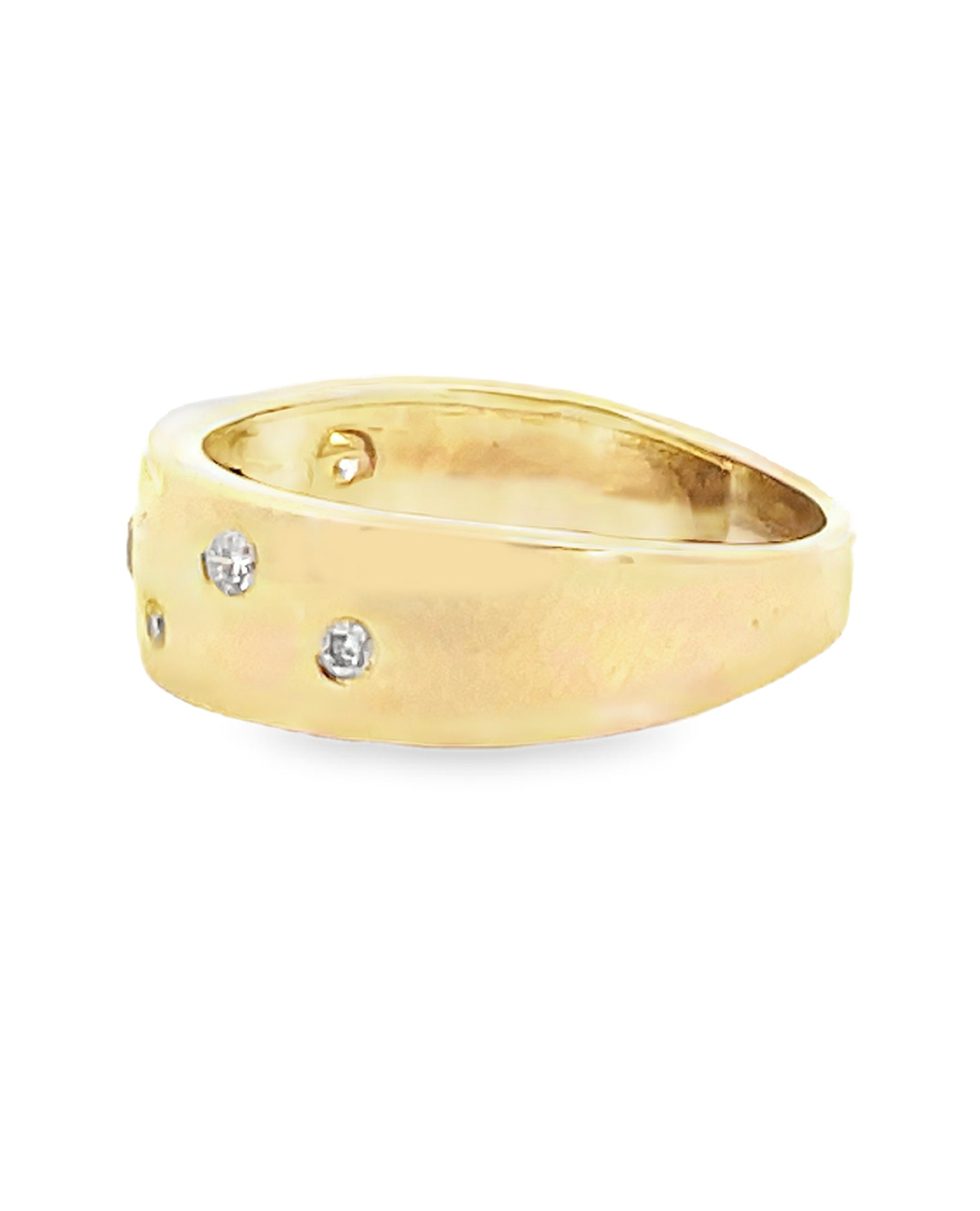 Cascading Round Diamond Ring in 14K Yellow Gold with High Polish Finish