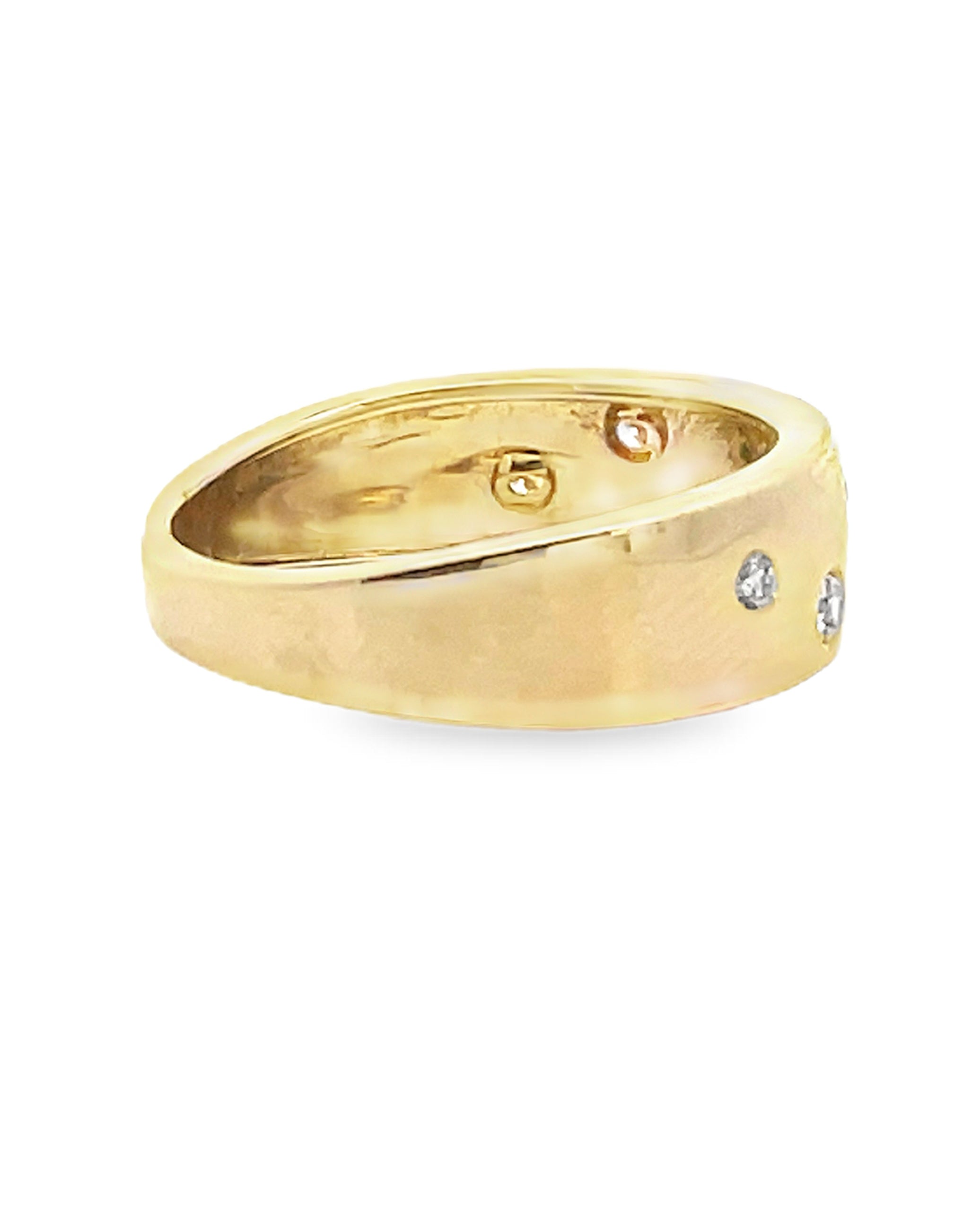 Cascading Round Diamond Ring in 14K Yellow Gold with High Polish Finish
