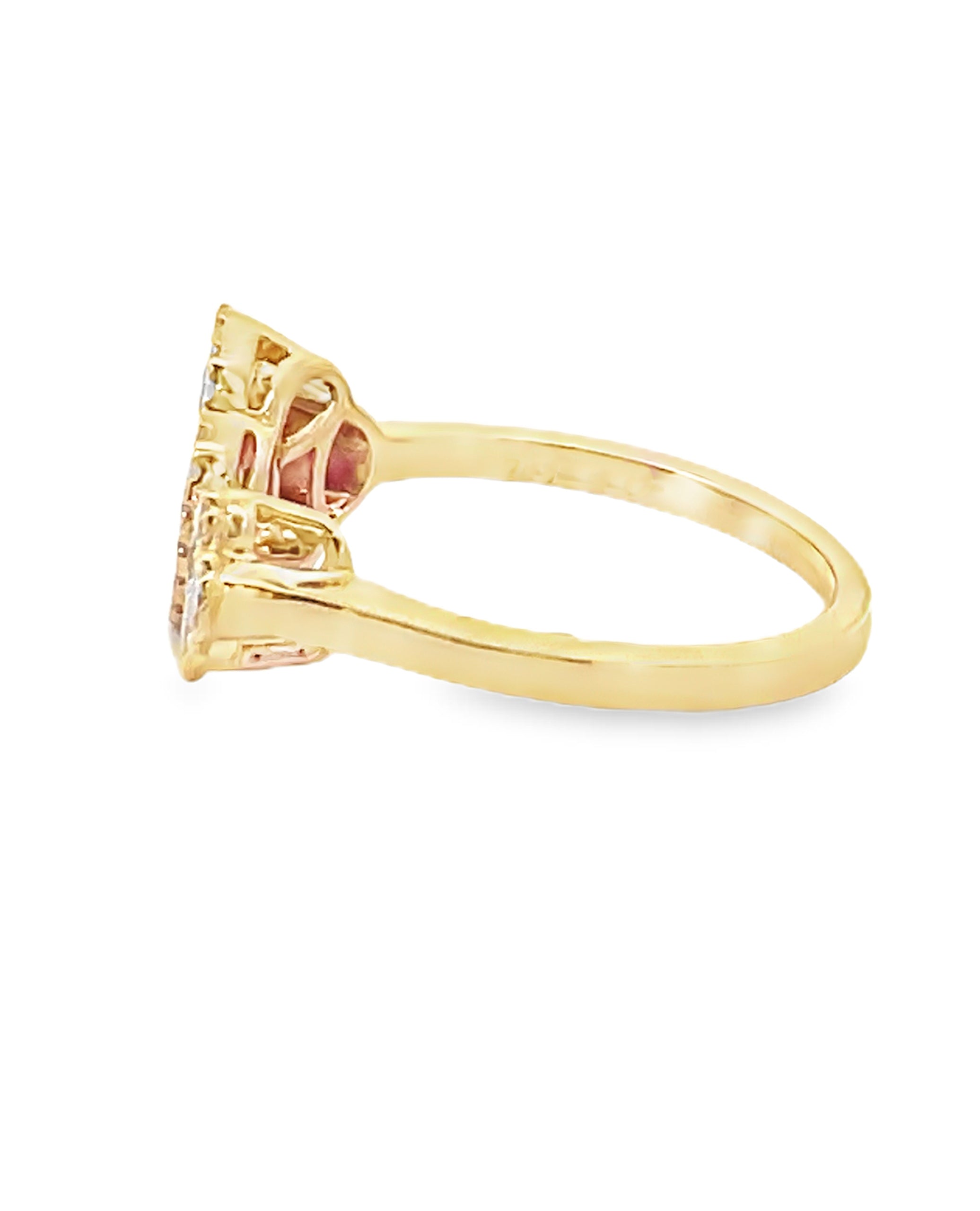 18K Yellow Gold Ruby & Diamond Quatrefoil Ring