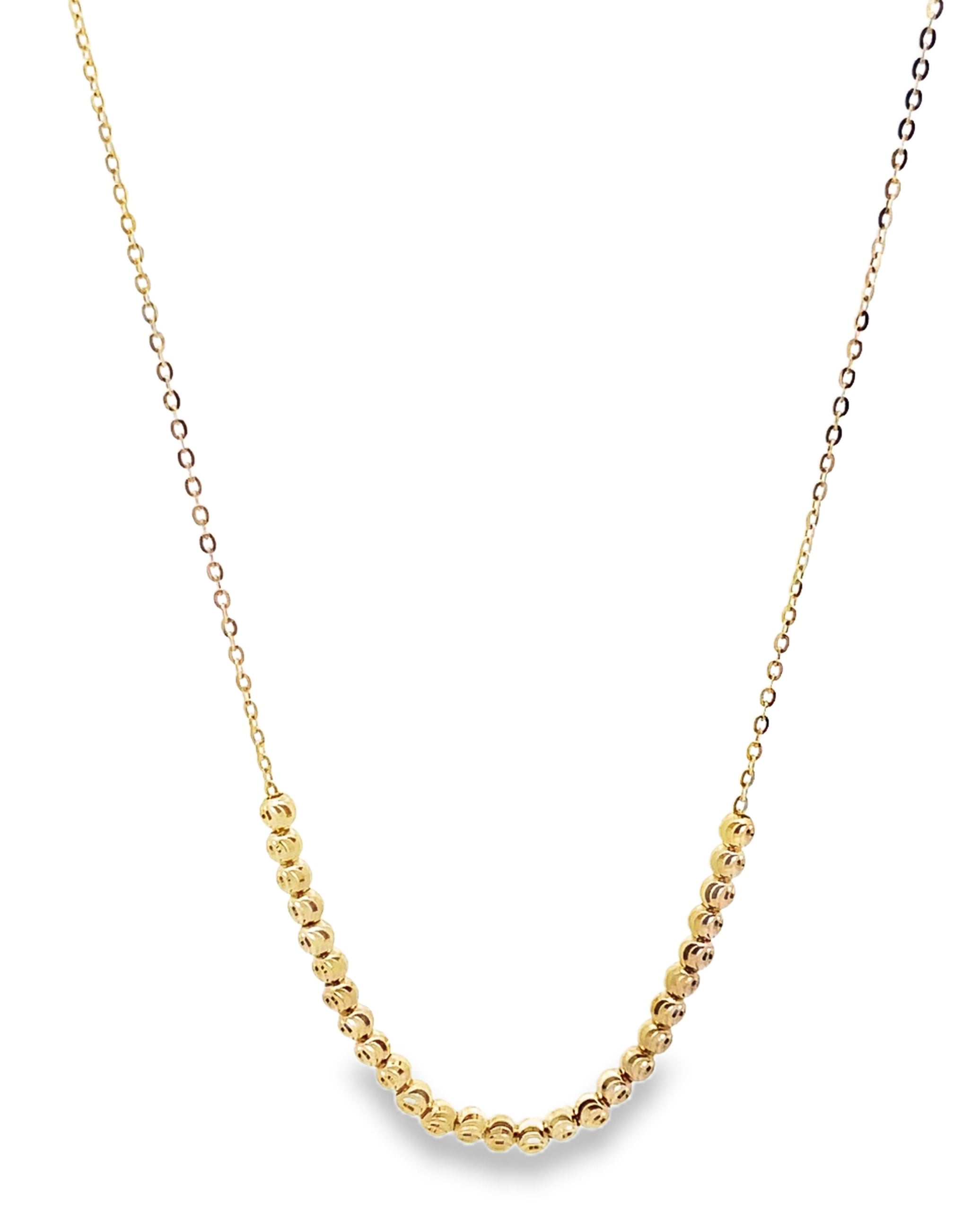 14K Yellow Gold Bead Necklace