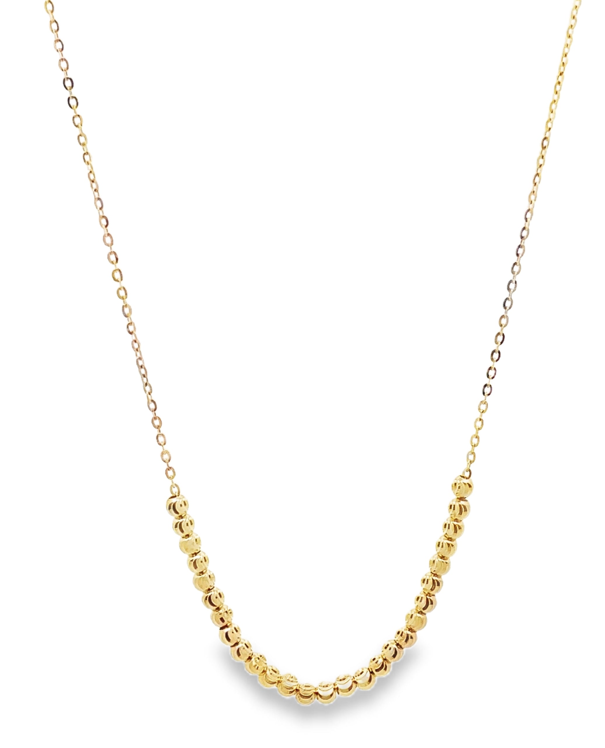 14K Yellow Gold Bead Necklace