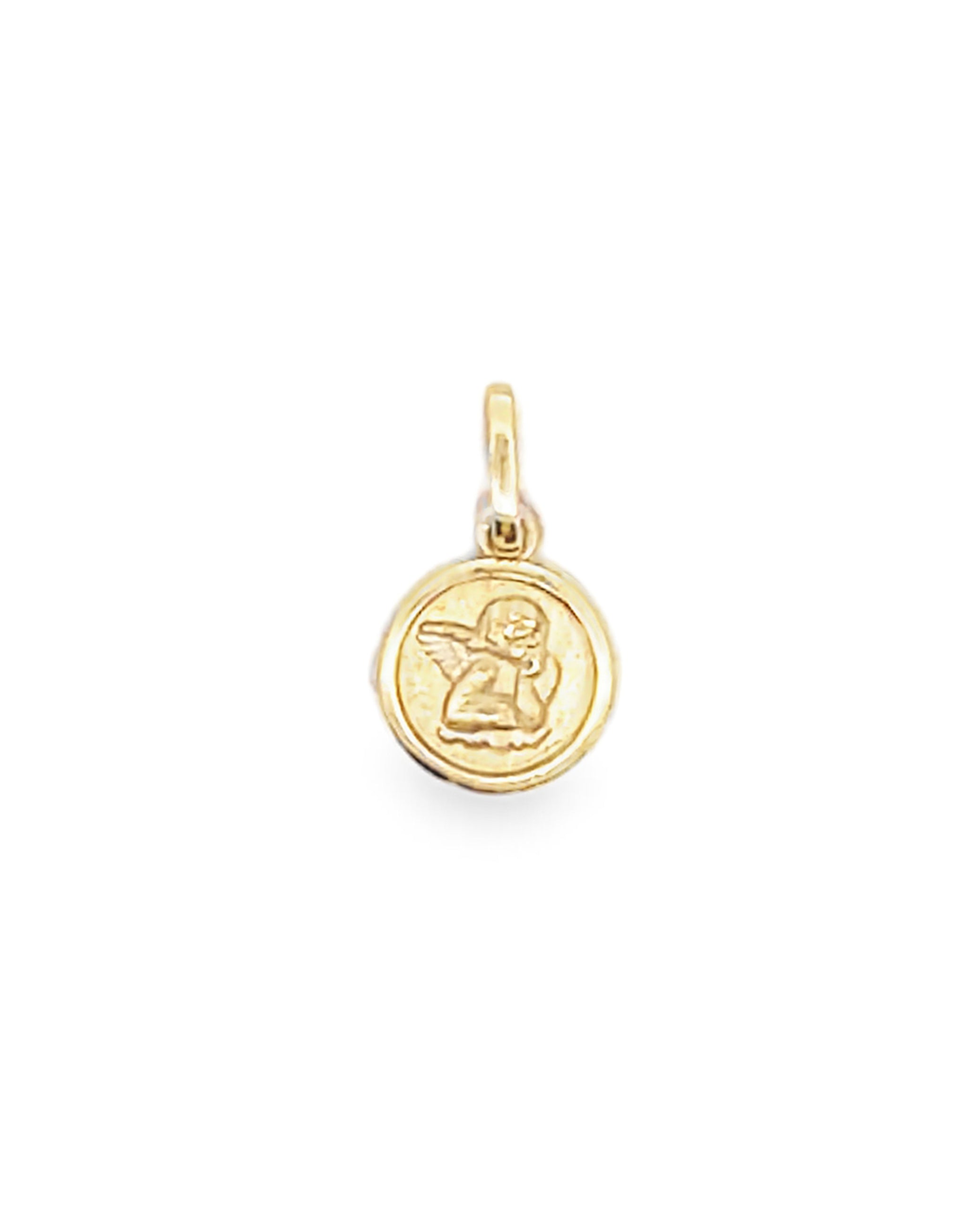 14K Yello Gold Mini Angel Pendant