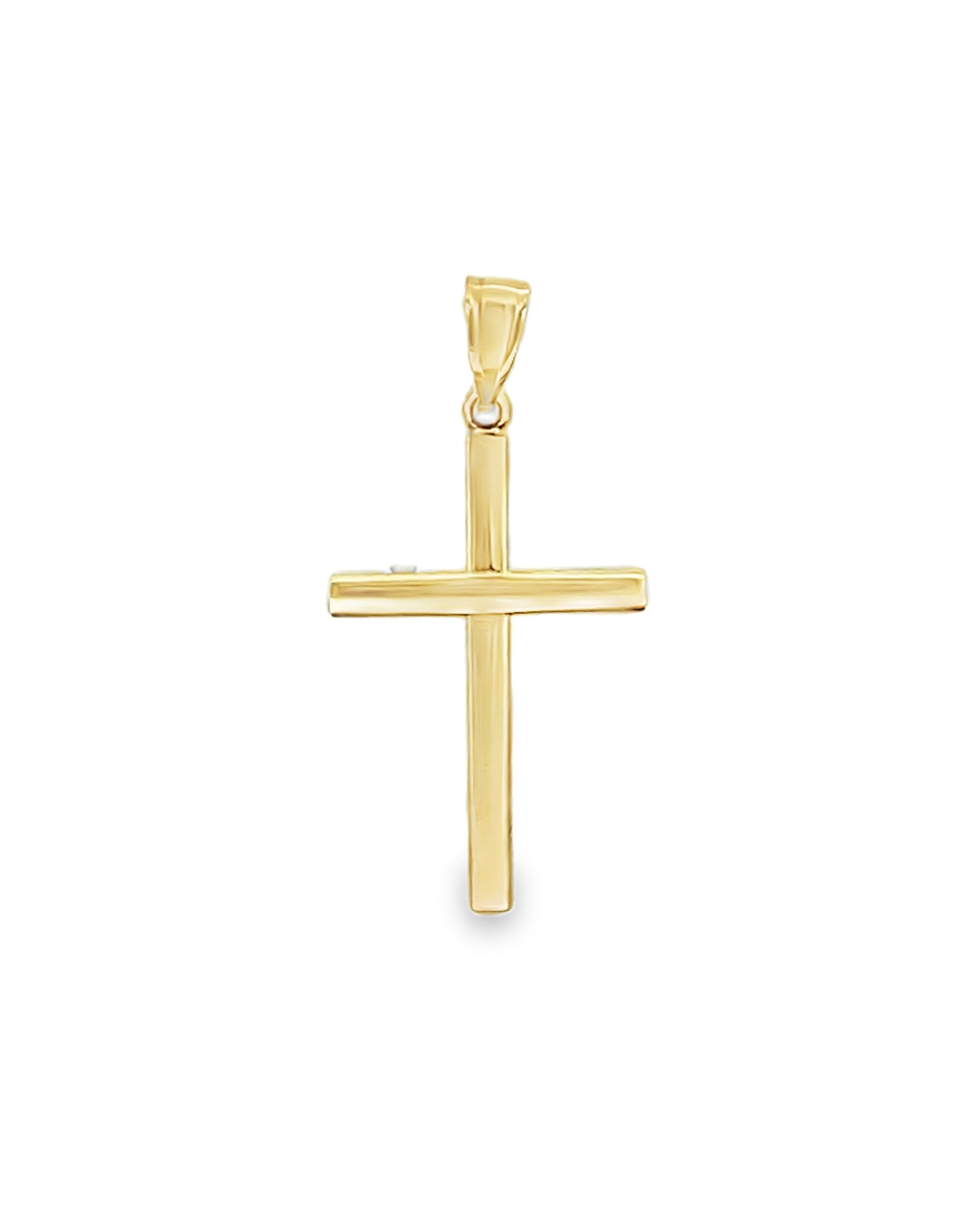 14K Yellow Gold Thin Cross Pendant