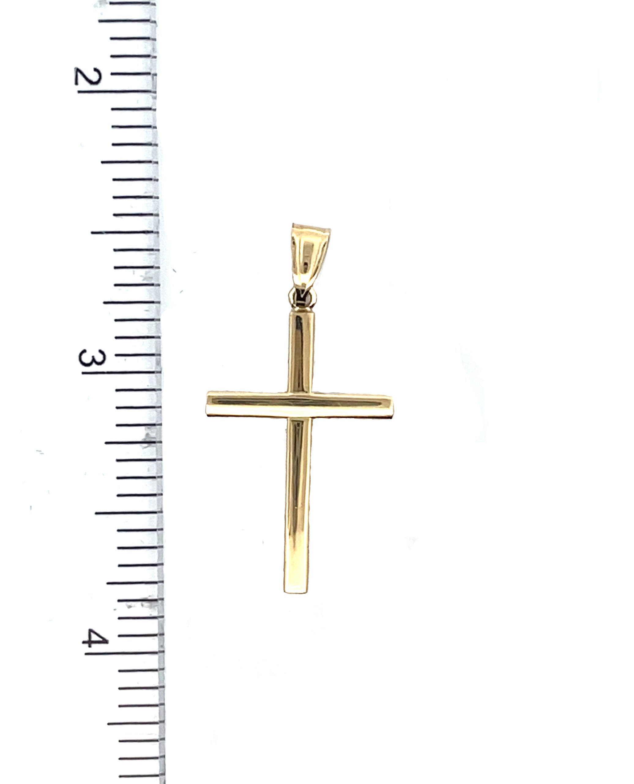 14K Yellow Gold Thin Cross Pendant