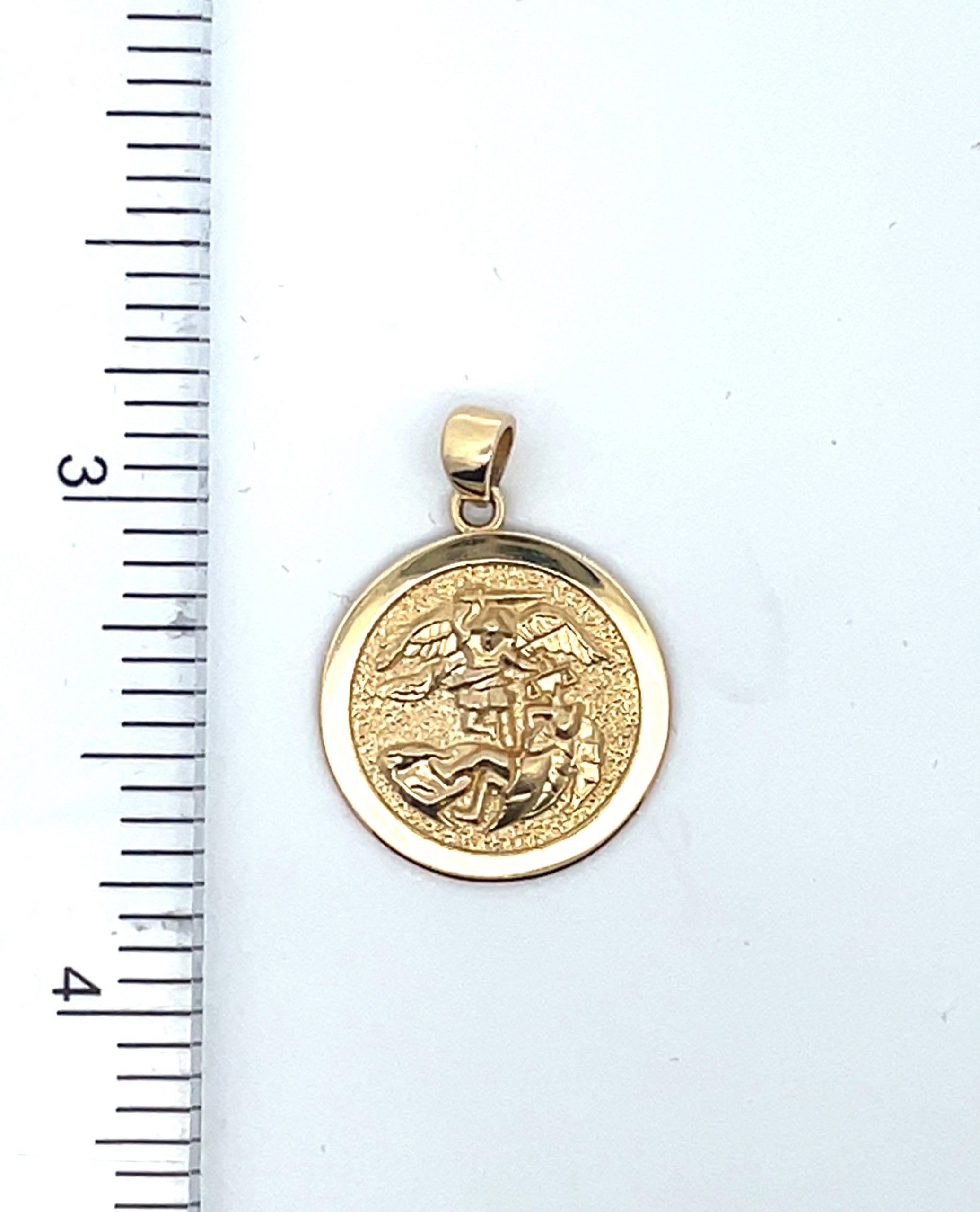 14K Yellow Gold St. Michaels Medal Pendant