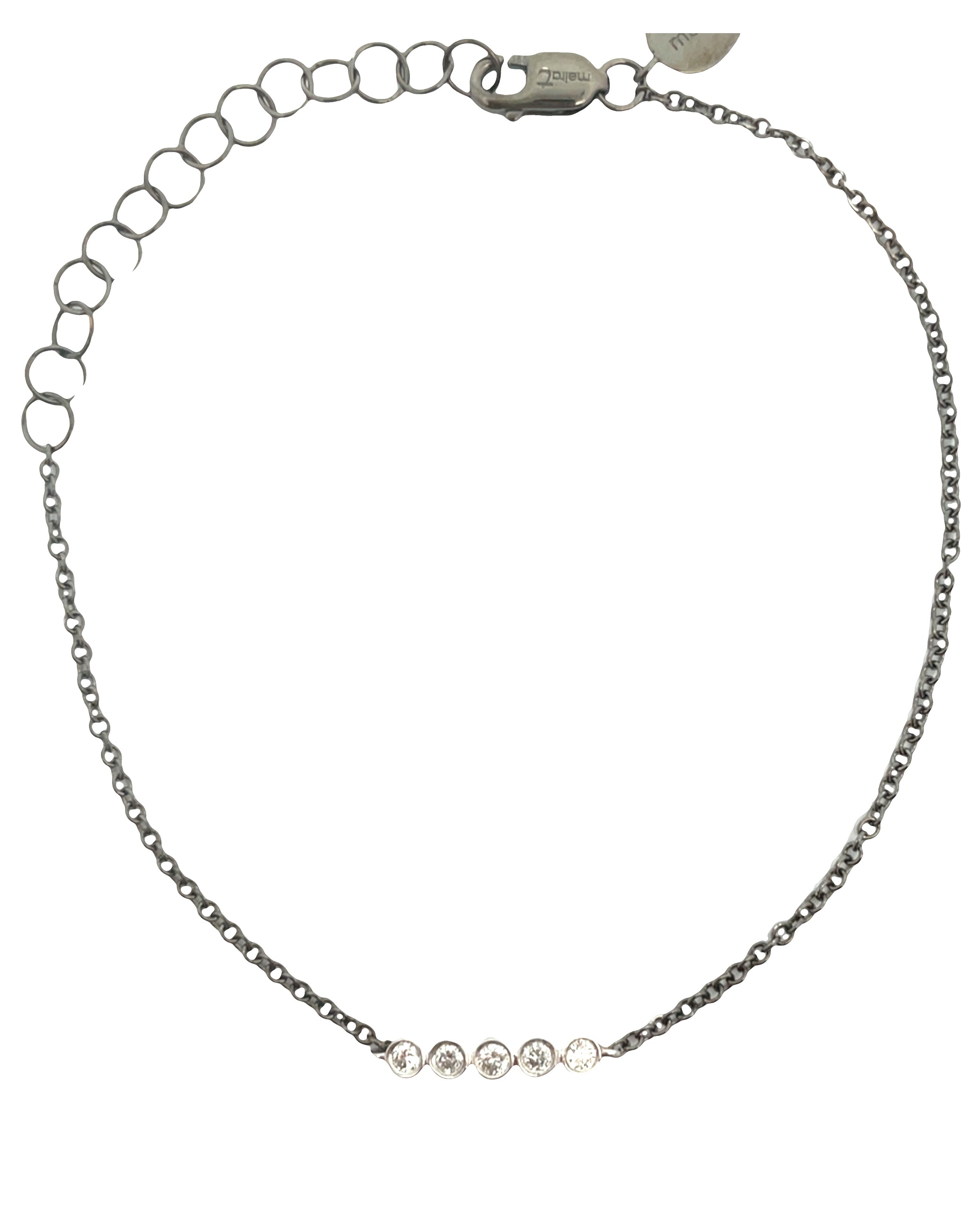 Meira T 14K White Gold & Black Rhodium Plated Diamond Bar Bracelet