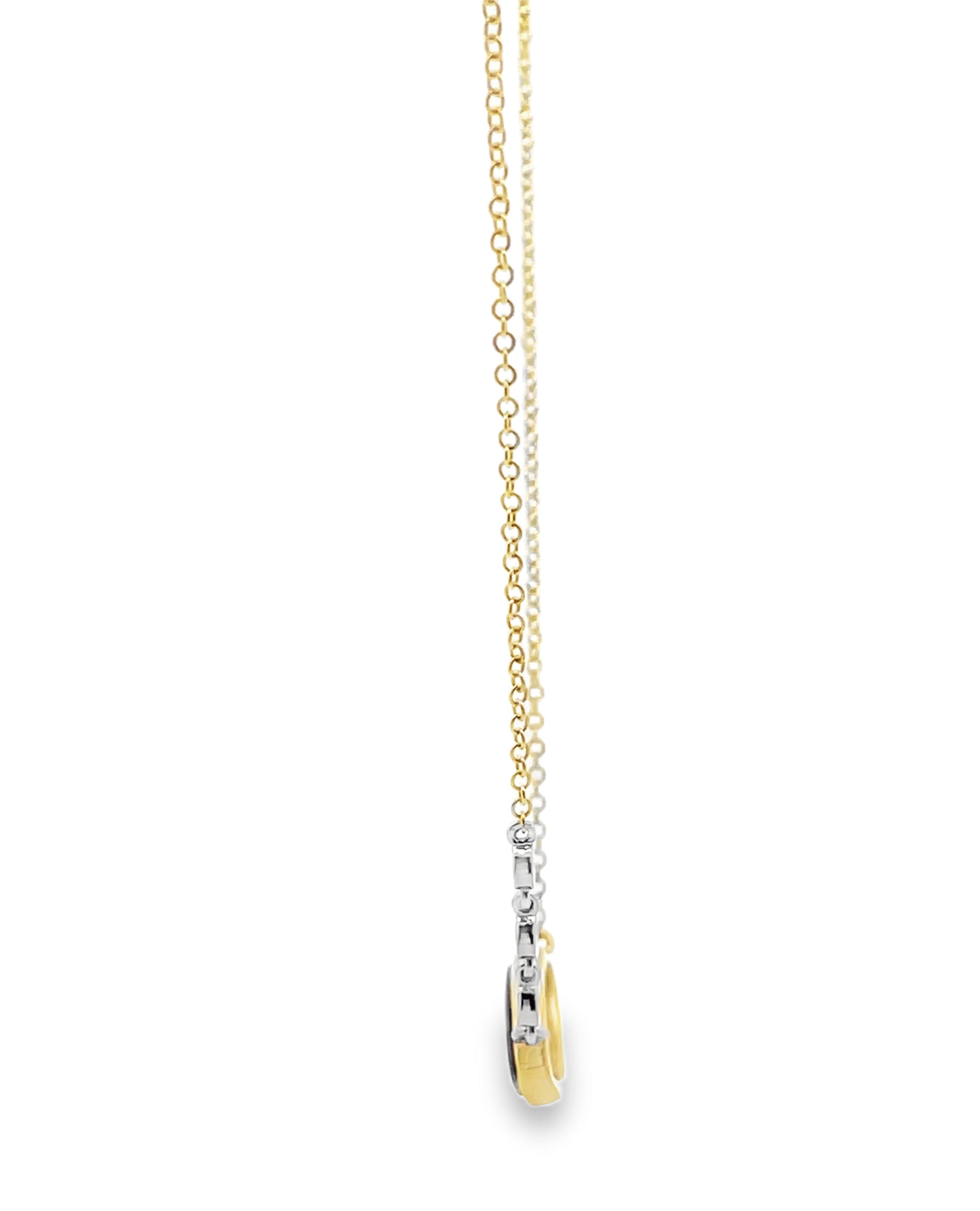 Meira T N14844/YO 14K Yellow Gold Dark Blue Opal with Diamonds