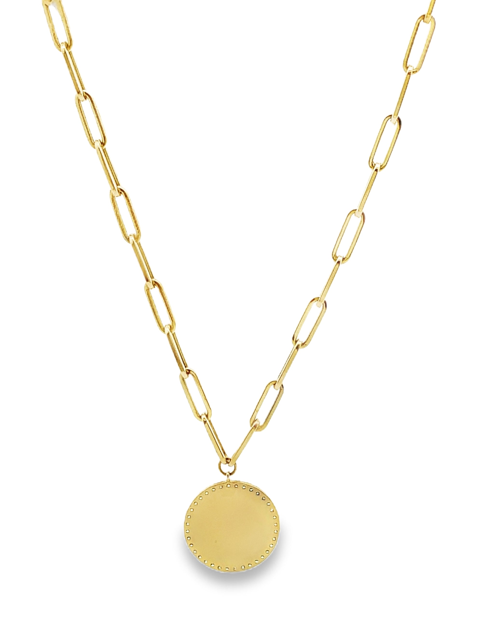 Meira T 14K Yellow Gold Paperclip Chain Evil Eye Necklace