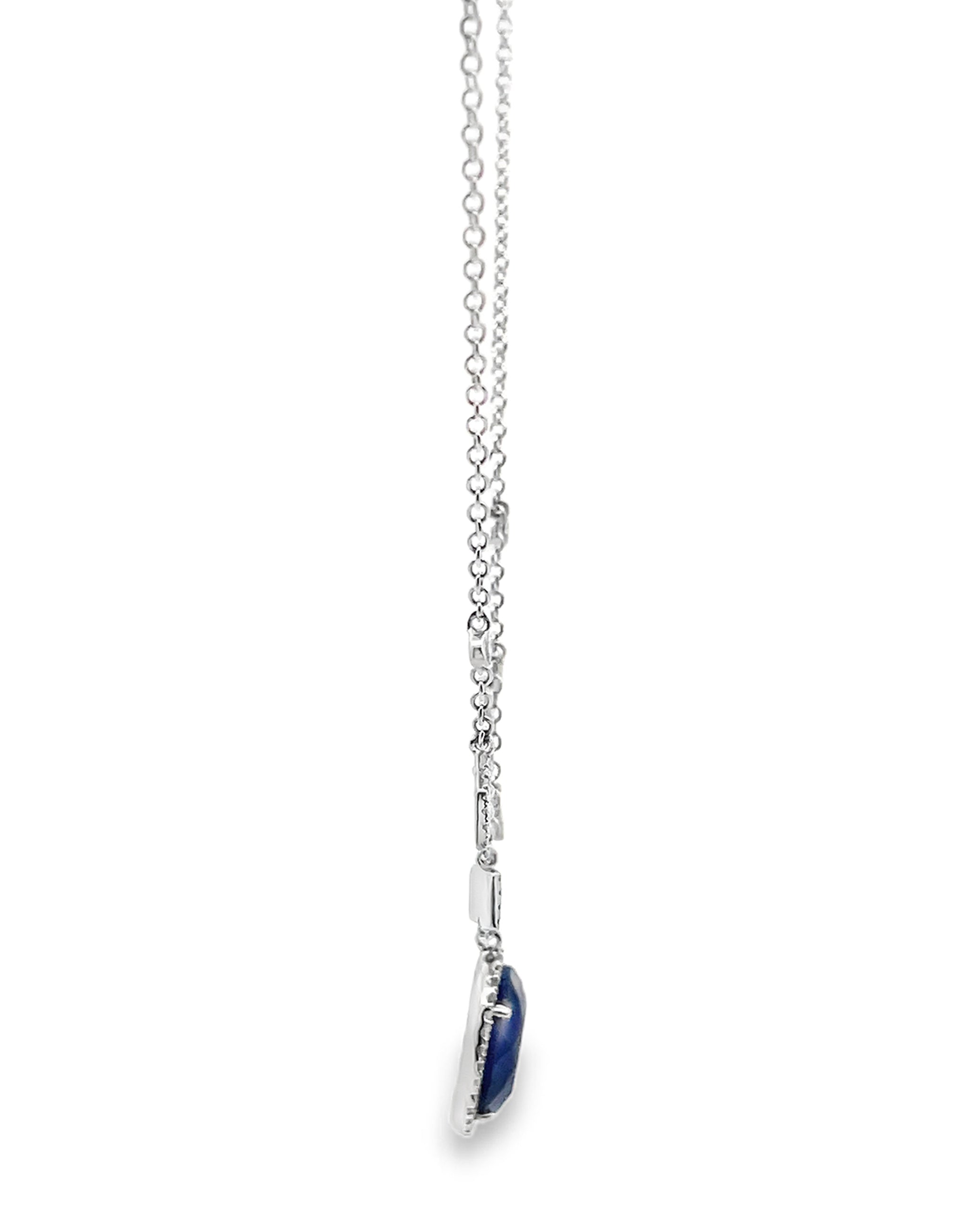 Meira T N14022/WB 14K White Gold Sapphire & Diamond Necklace