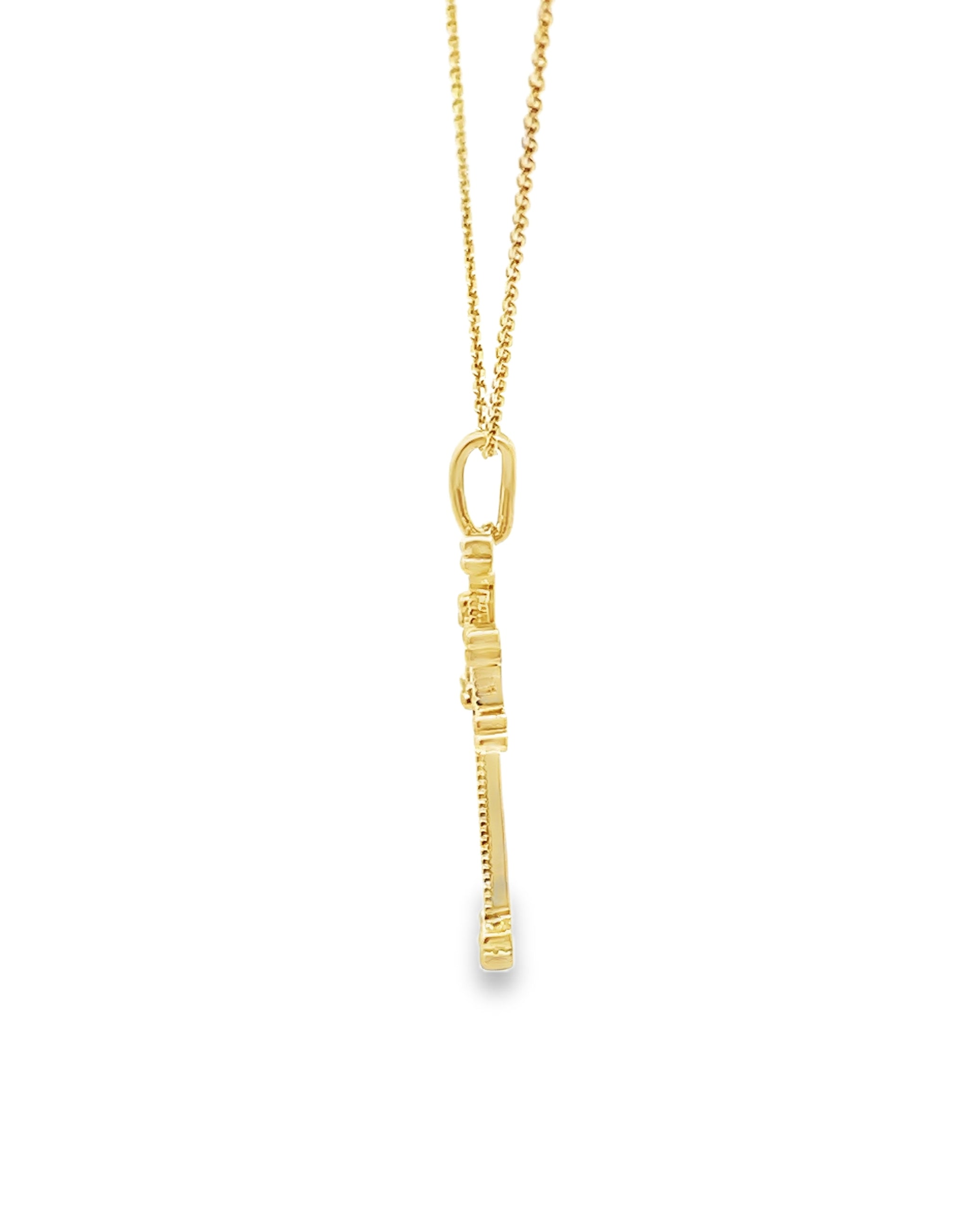 14K Yellow Gold Cross with Diamond