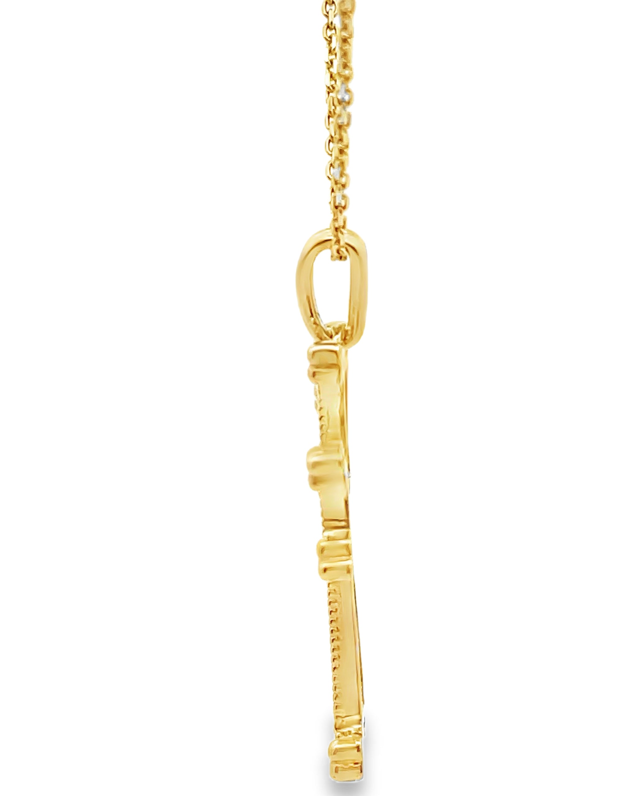 14K Yellow Gold Cross with Diamond