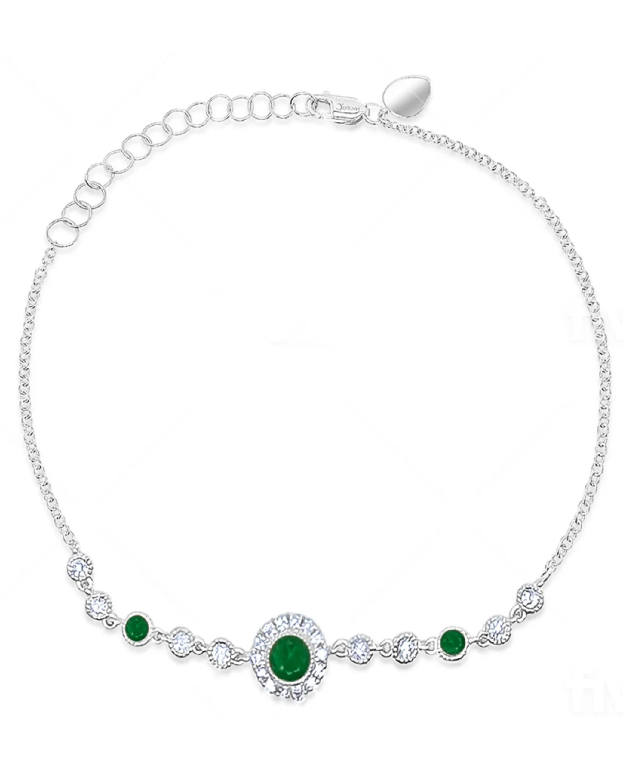 Meira T. 1B7398/WE 14K Yellow Gold Antique Inspired Diamond and Emerald Bracelet