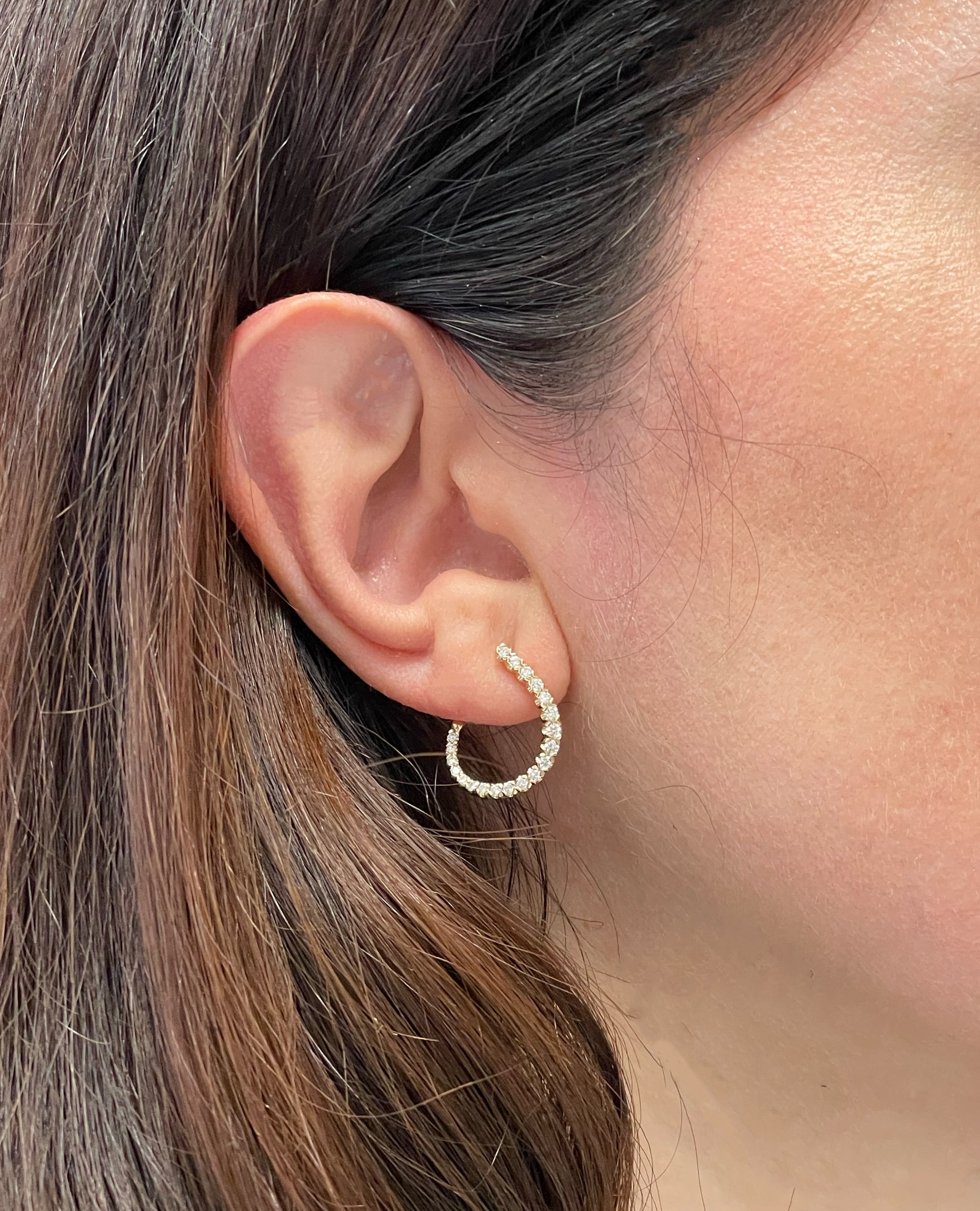 Allison Kaufman 14K Yellow Gold Diamond Hoop Earrings