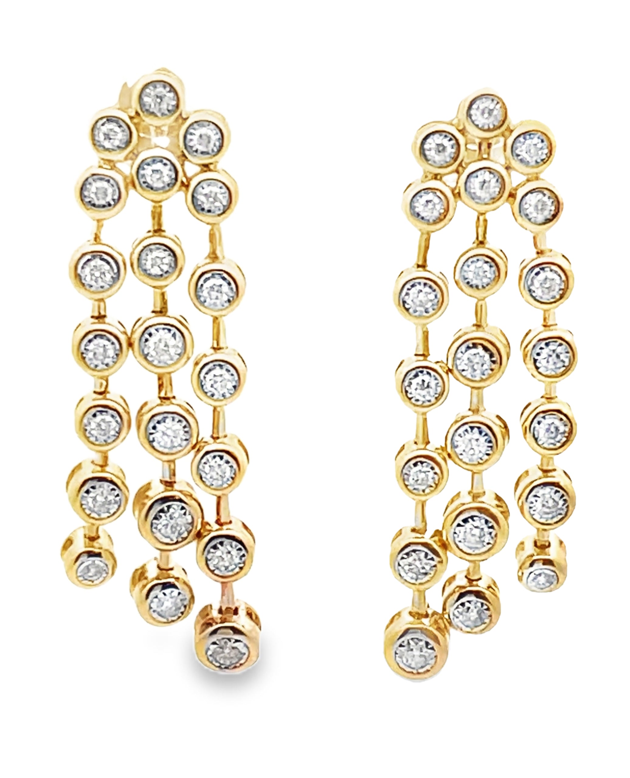 14K Yellow Gold Cascading Dangle Earrings