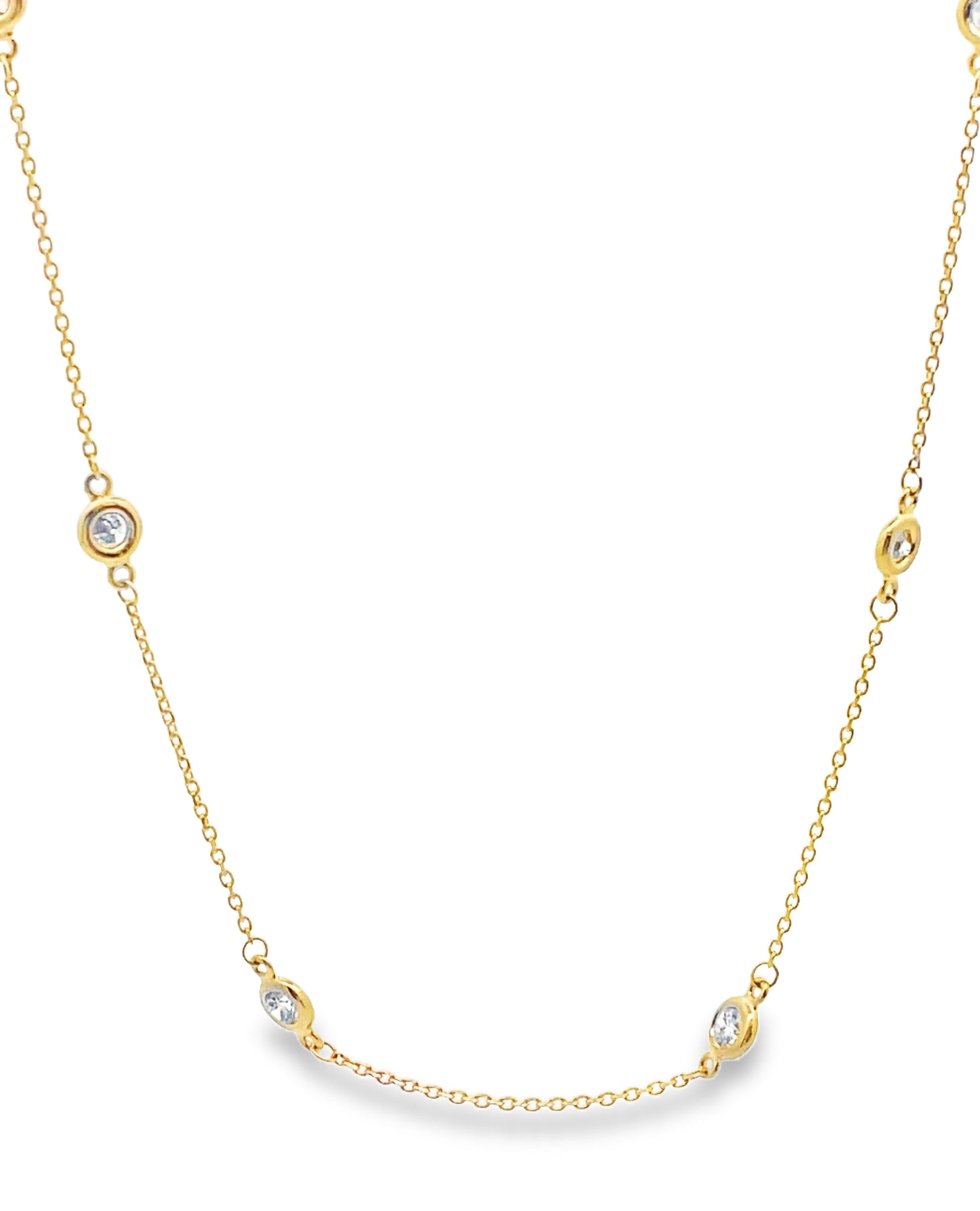 14K Yellow Gold Diamond By The Yard Necklace