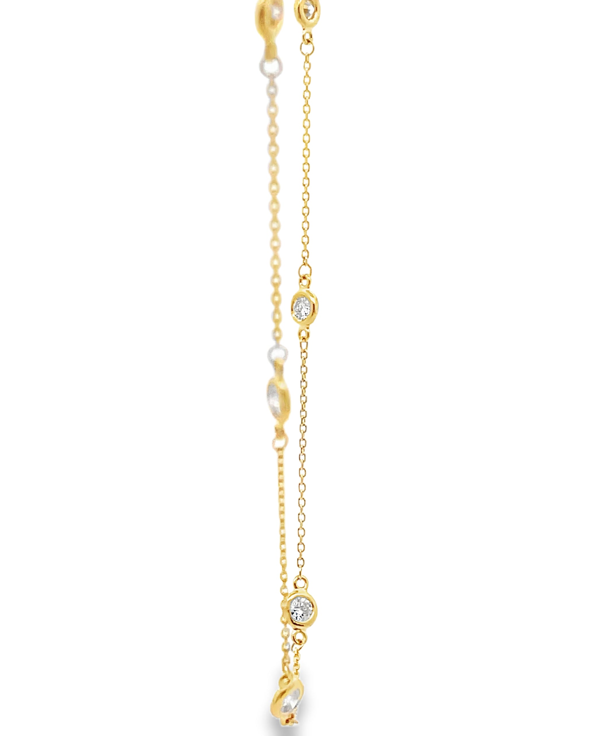 14K Yellow Gold Diamond By The Yard Necklace