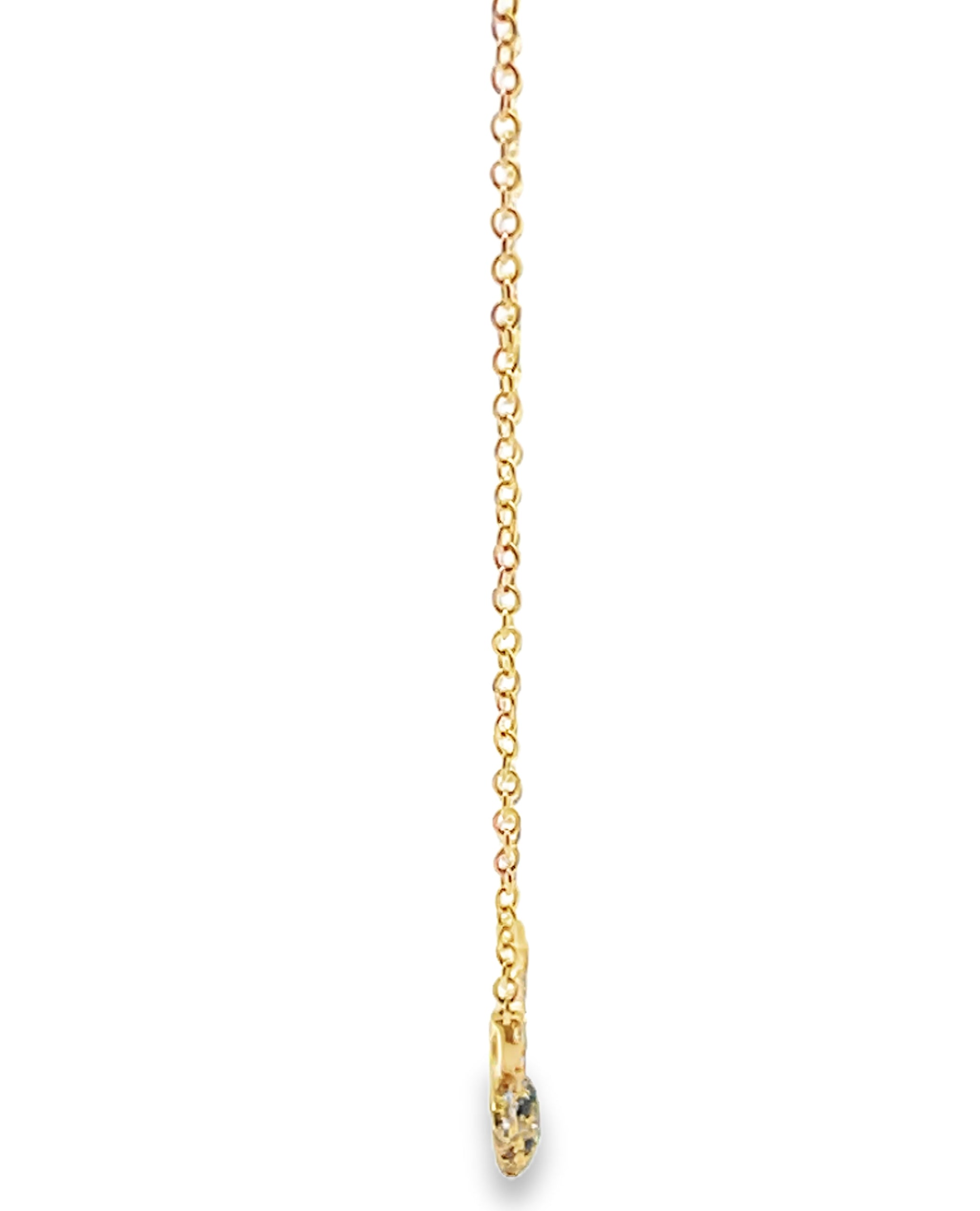 18K Yellow Gold Diamond Bee Pendant Necklace