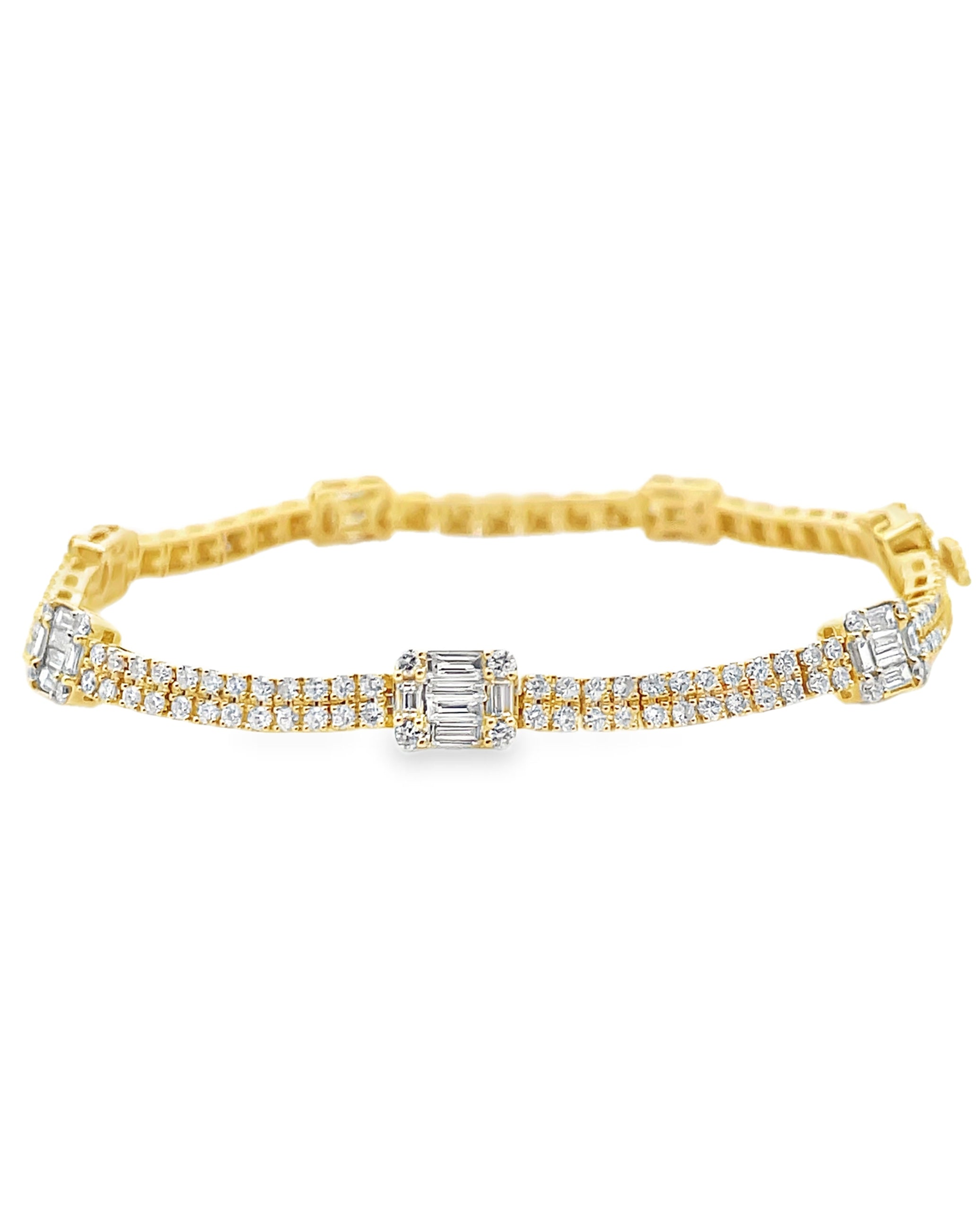 14K Yellow Gold Diamond Tennis Bracelet