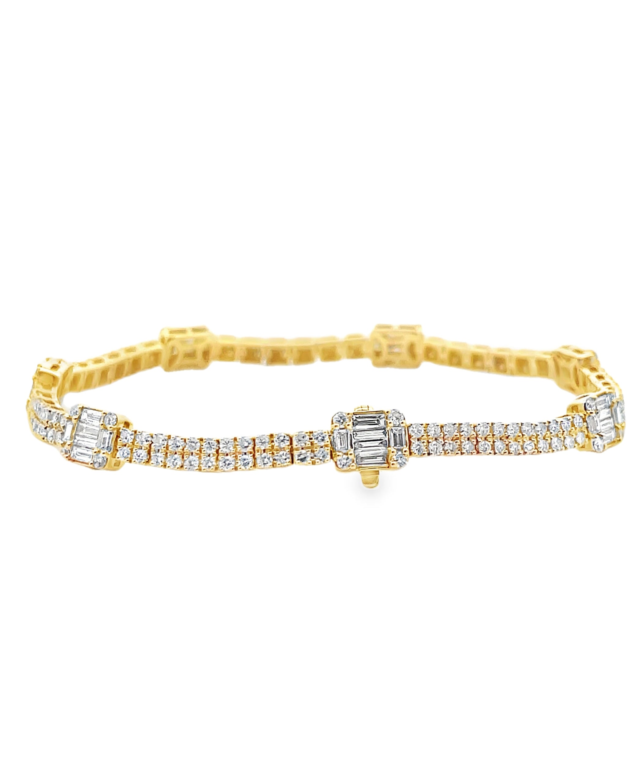 14K Yellow Gold Diamond Tennis Bracelet