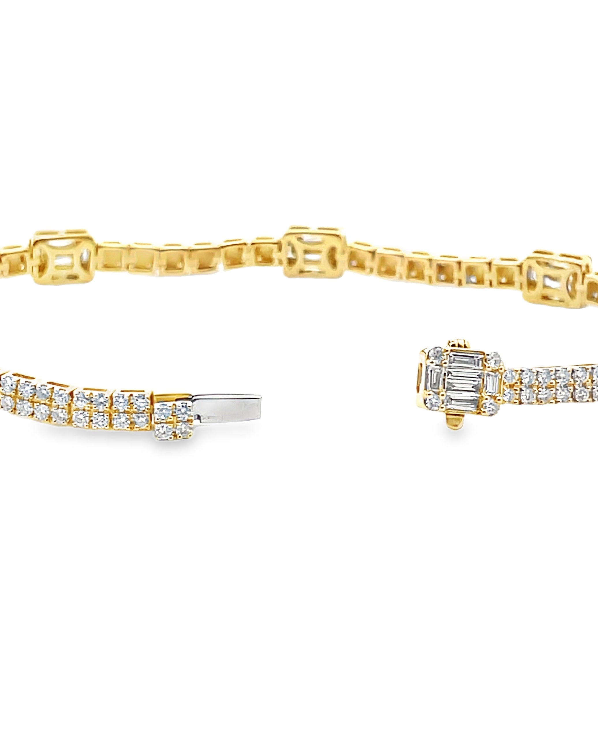 14K Yellow Gold Diamond Tennis Bracelet