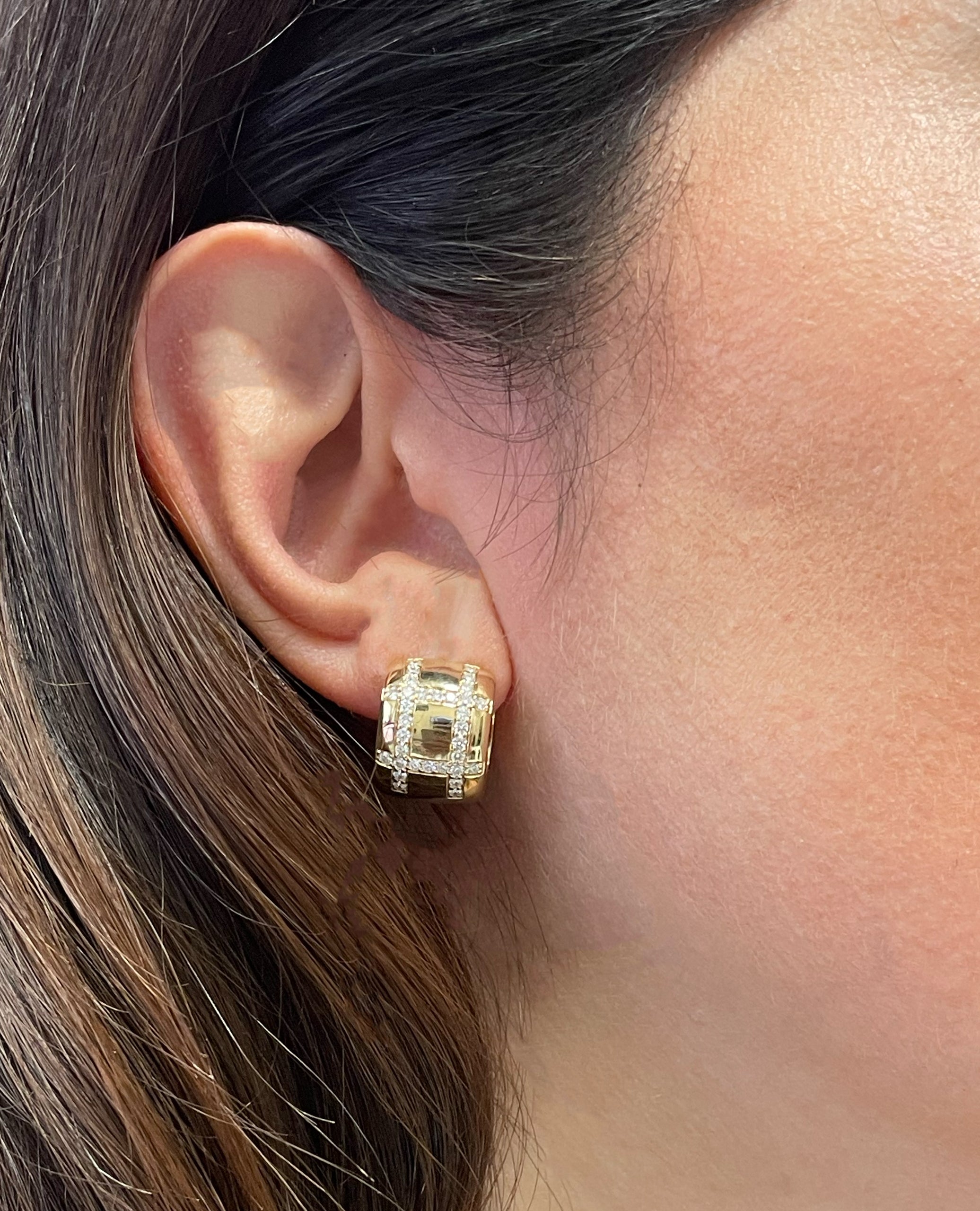 Allison Kaufman 14K Yellow Gold Diamond Huggie Earrings