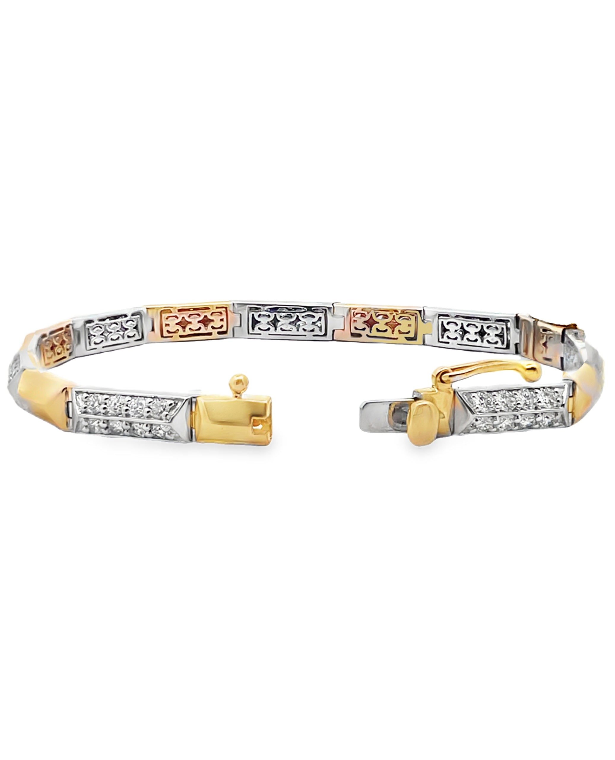 Allison Kaufman 14K Yellow and White Gold Diamond Bracelet