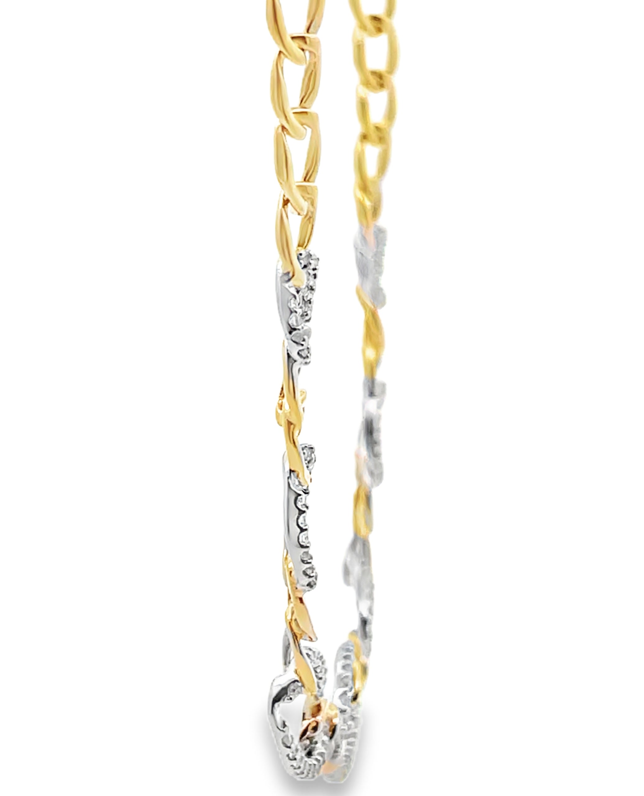 Allison Kaufman 14K Yellow & White Gold Diamond Chain Link Necklace