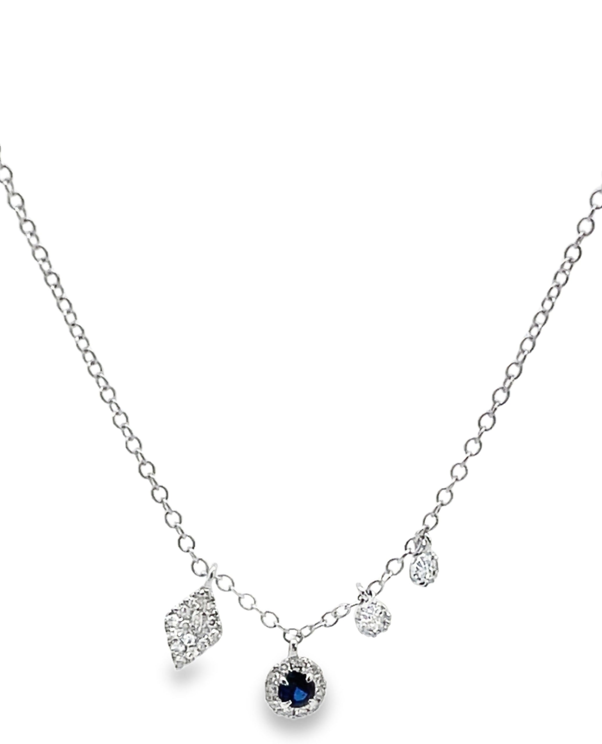 Meira T N12531/WB 14K White Gold Sapphire Necklace – Massoyan Jewelers