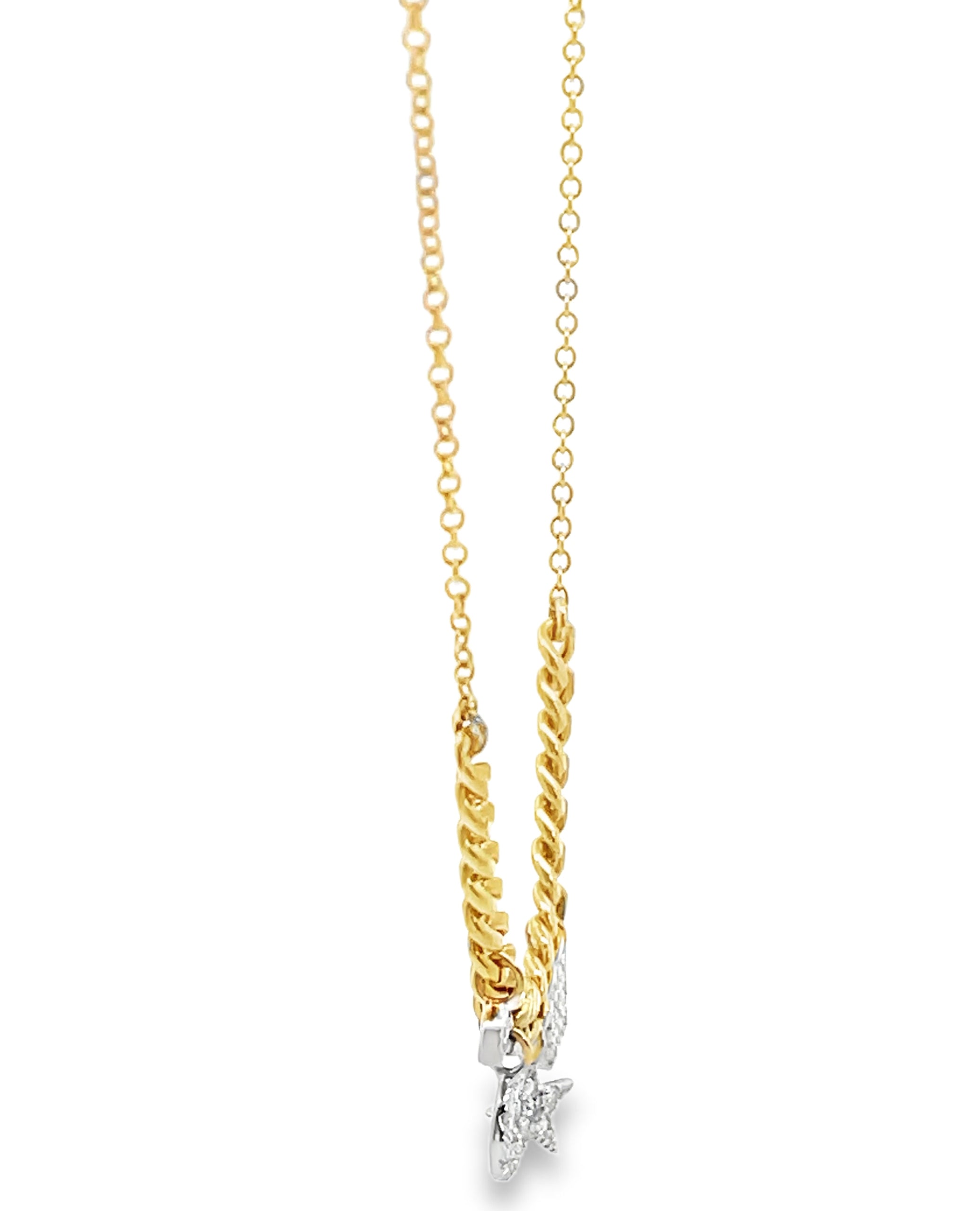Meira T. 14K Gold Star & Moon Charm Necklace