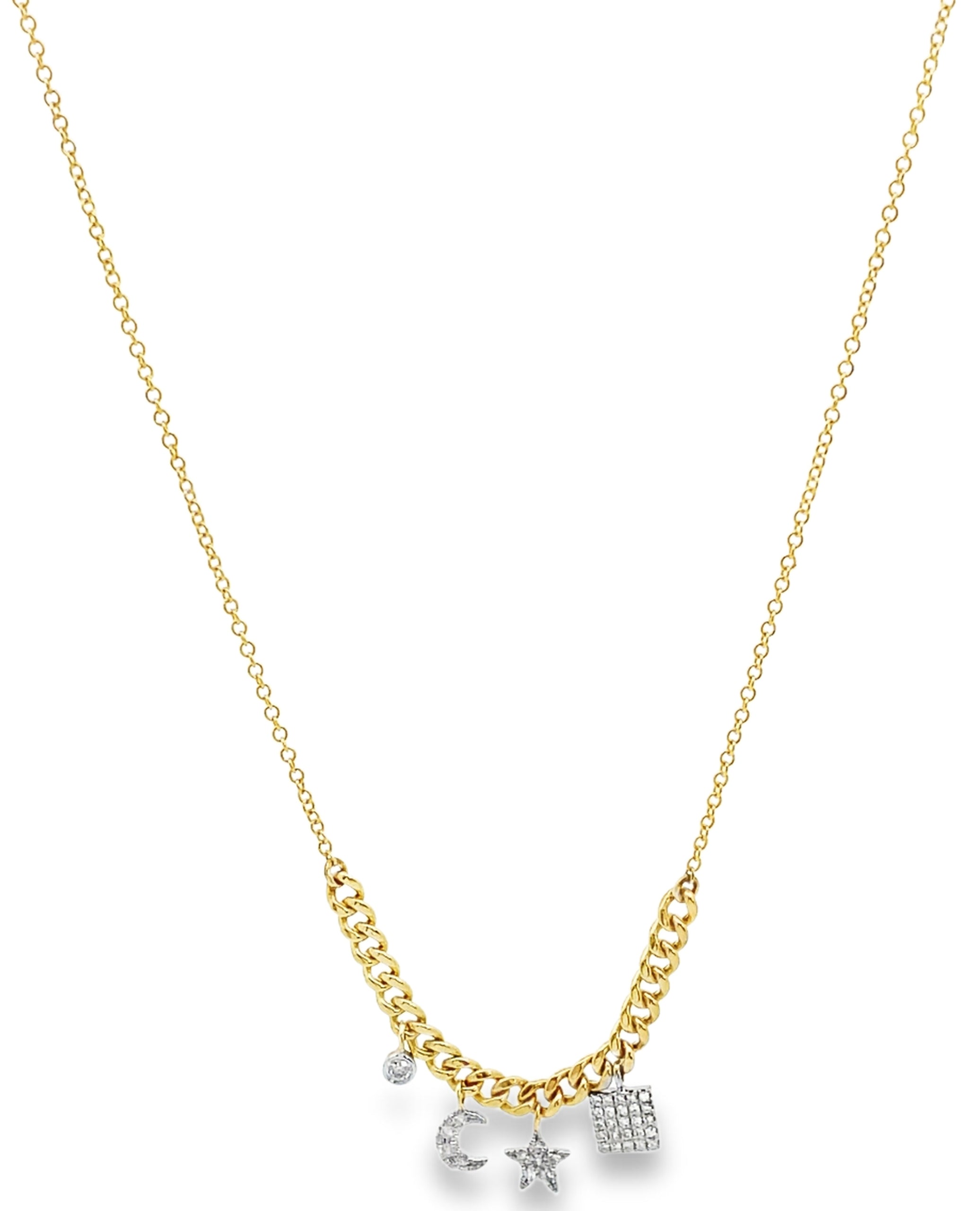 Meira T. 14K Gold Star & Moon Charm Necklace