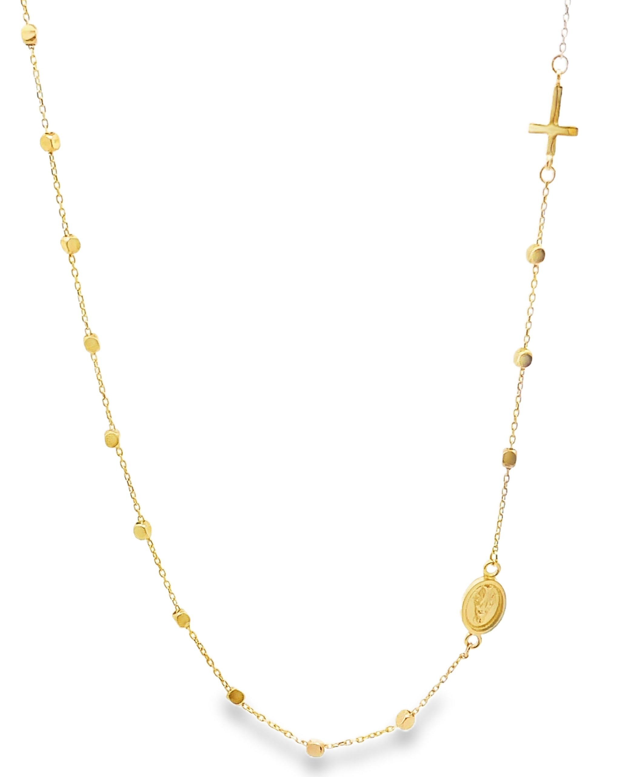 14K Yellow Gold Rosary Necklace